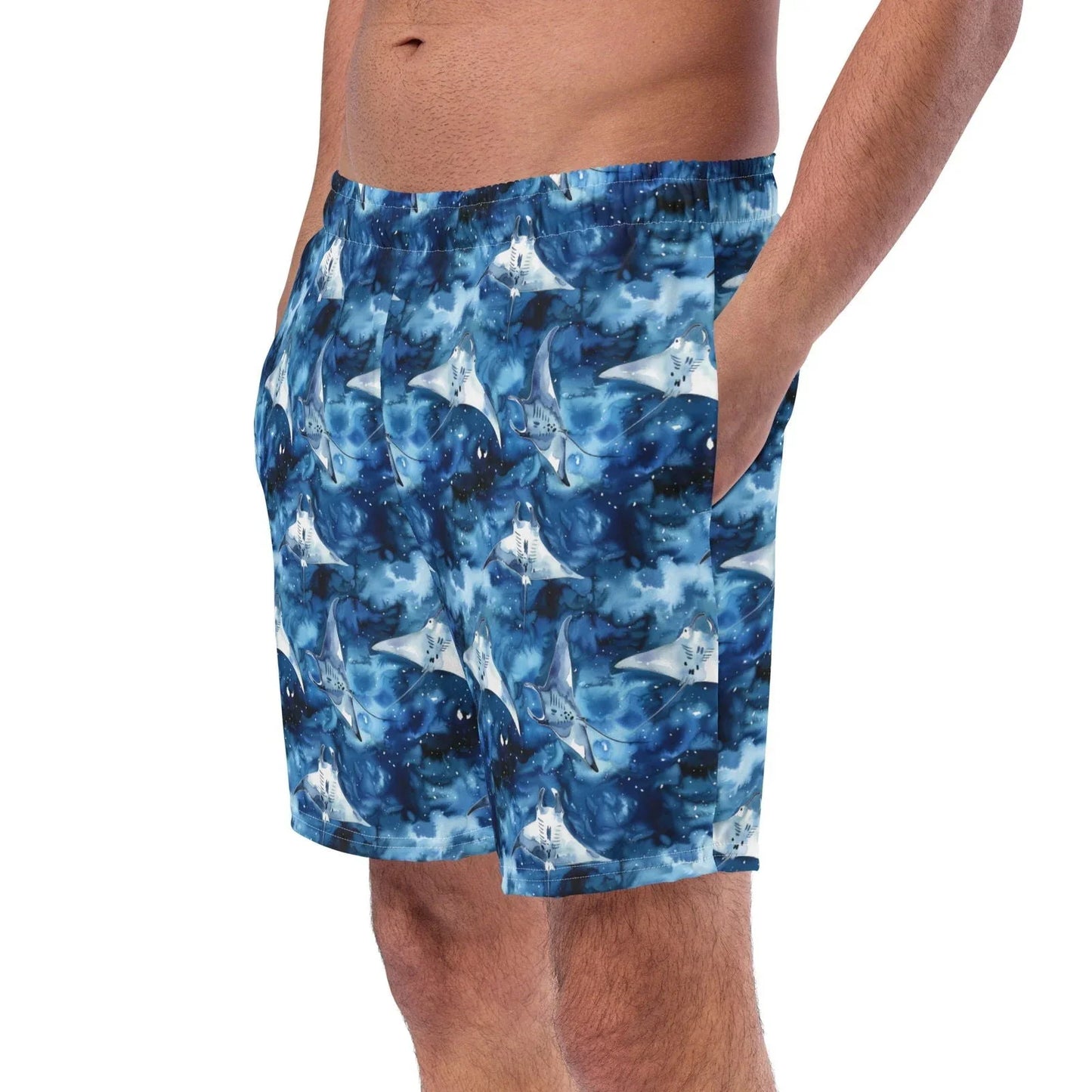 Starry Manta Ray Men's Swim Trunks - Salinity Swimwear