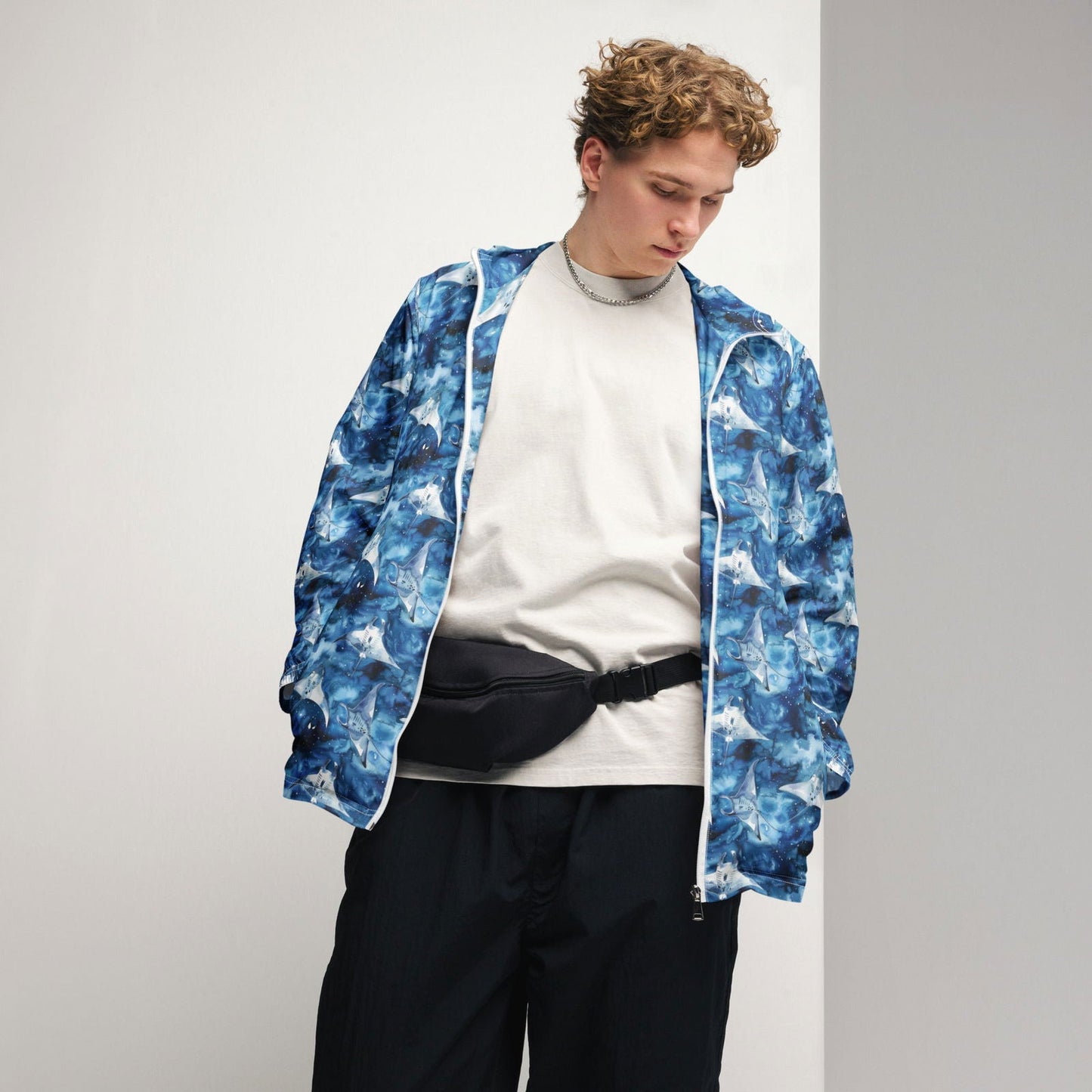Salinity Swimwear Starry Manta Ray Men’s Windbreaker Windbreaker