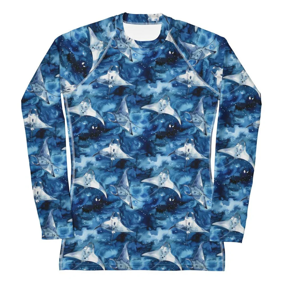 Starry Manta Ray Women's Rash Guard - Salinity Swimwear