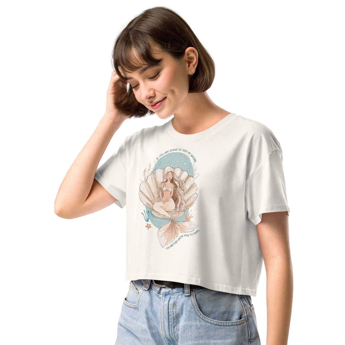 Salinity Swimwear Test My Waters Women’s Crop Top T-Shirt