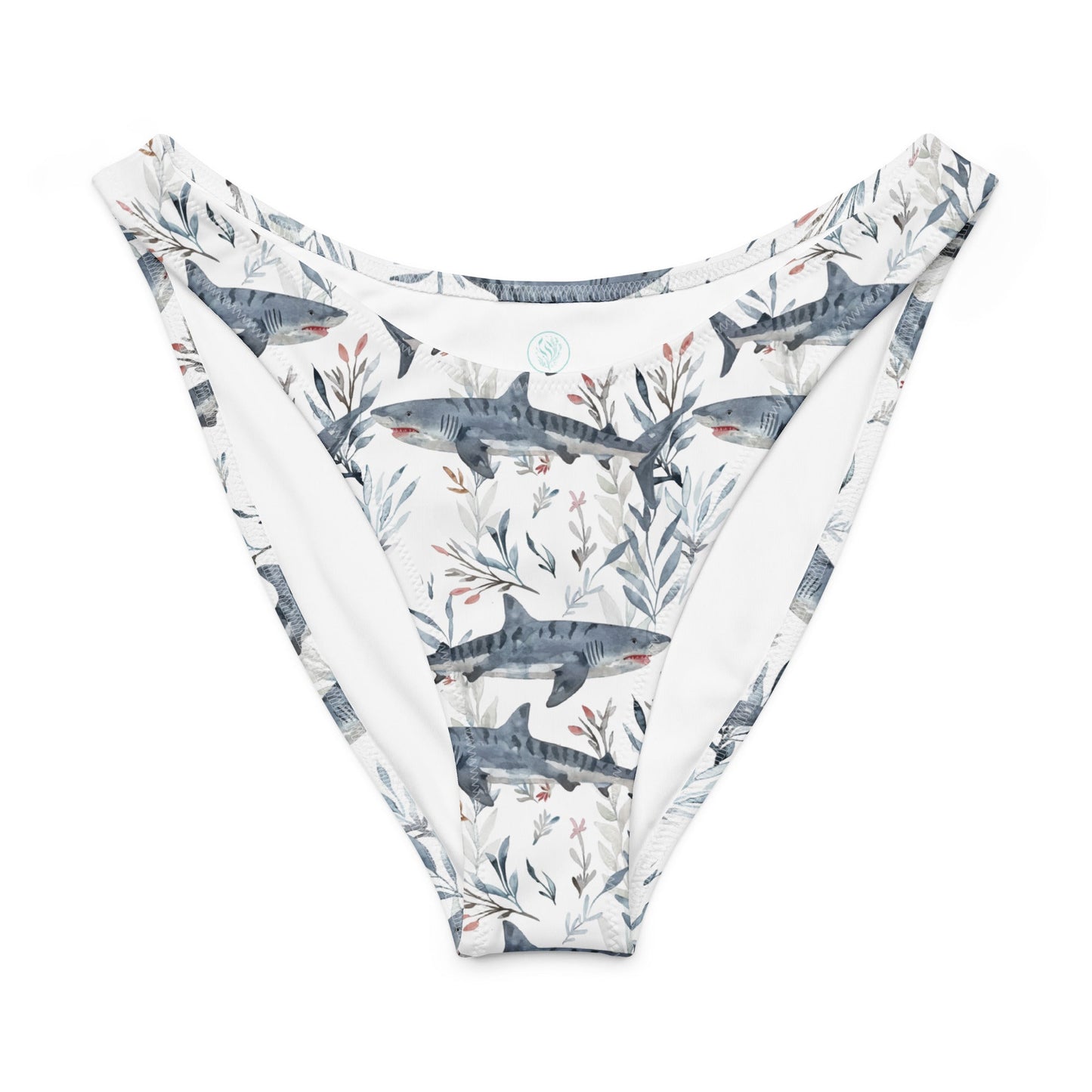 Salinity Swimwear Tiger Shark Bloom Eco High - Leg Cheeky Bikini Bottom Bikini Bottom