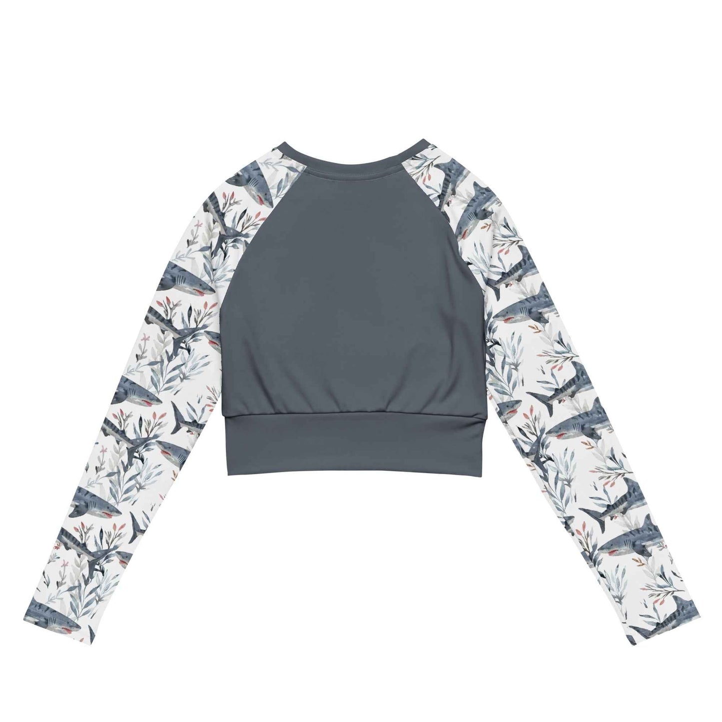 Salinity Swimwear Tiger Shark Bloom Long Sleeve Eco Cropped Rash Guard Solid Cropped Rash Guard