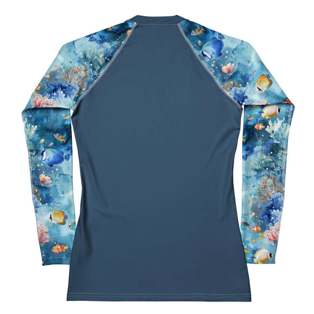 Salinity Swimwear Tropical Reef Fish Women's Rash Guard Solid Rash Guard