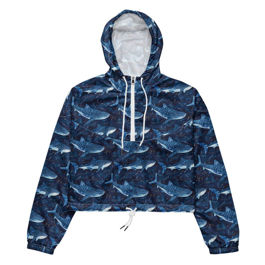 Whale Shark Dream Women’s Cropped Windbreaker - Salinity Swimwear