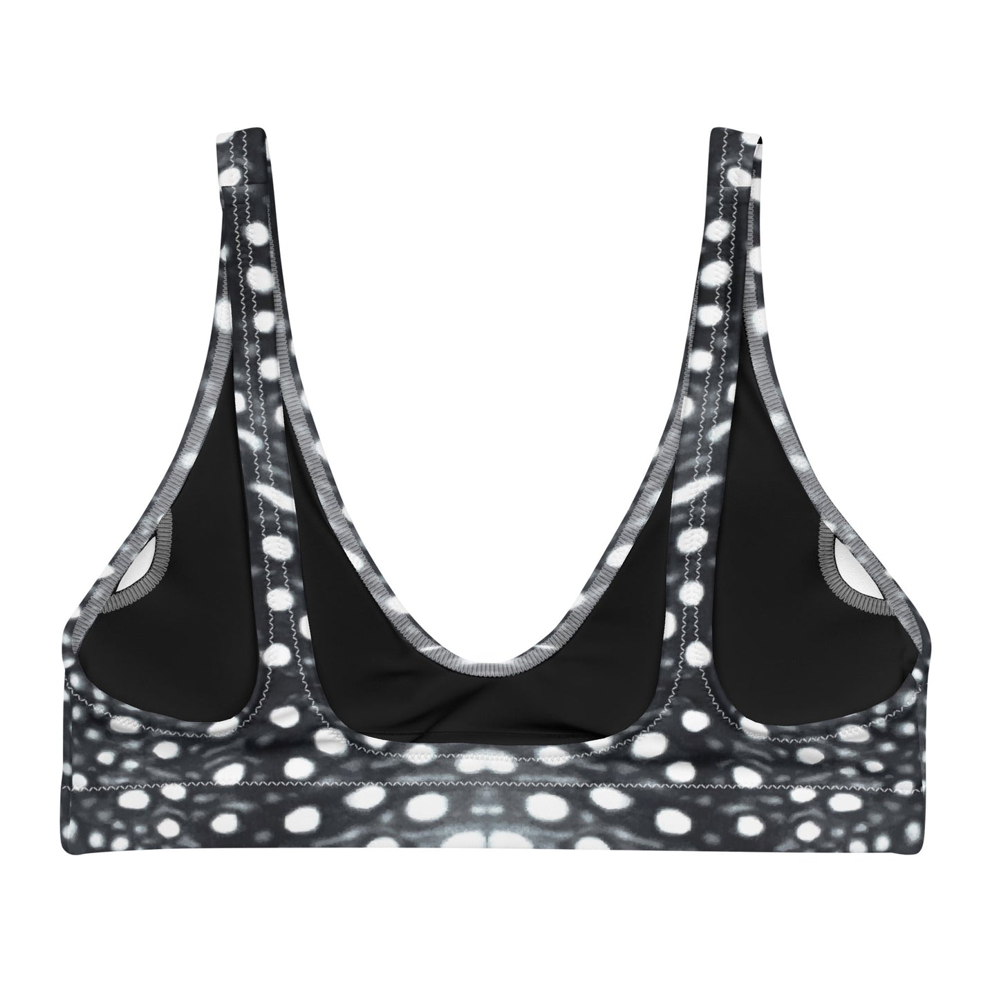 Salinity Swimwear Whale Shark Mosaic B&W Eco Bikini Top Bikini Top