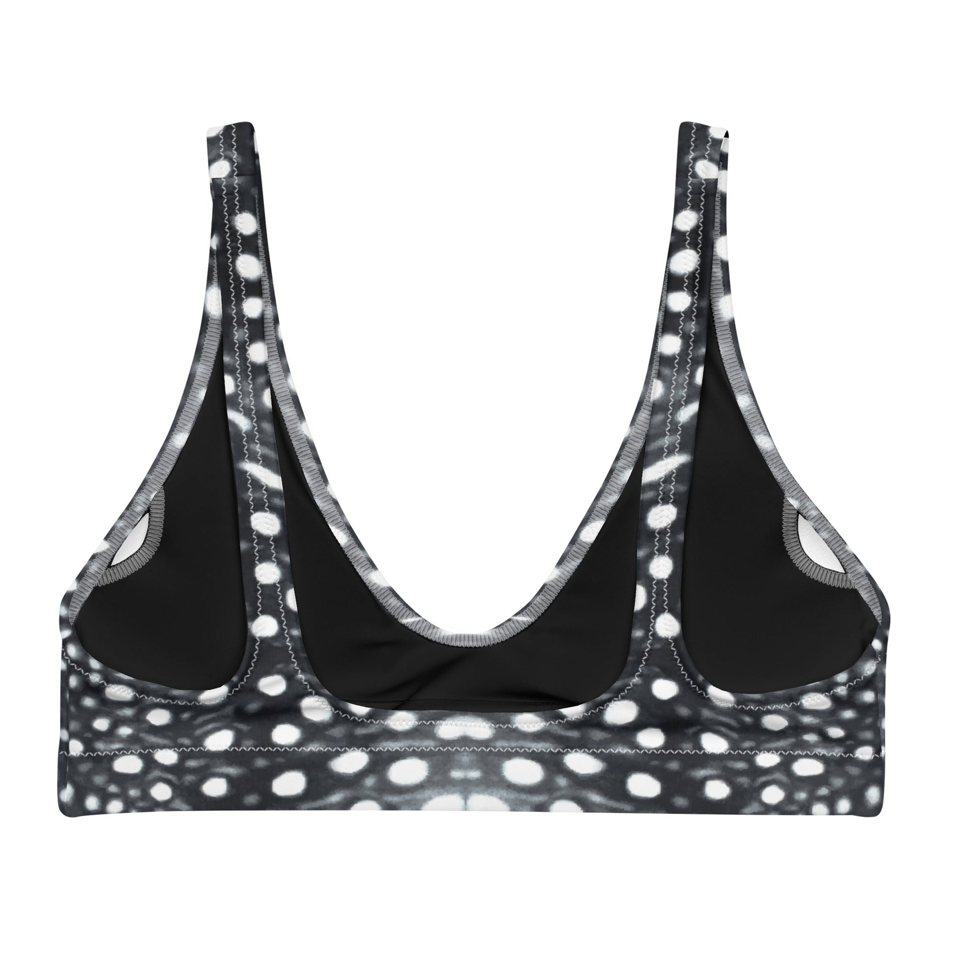 Salinity Swimwear Whale Shark Mosaic B&W Eco Bikini Top Bikini Top