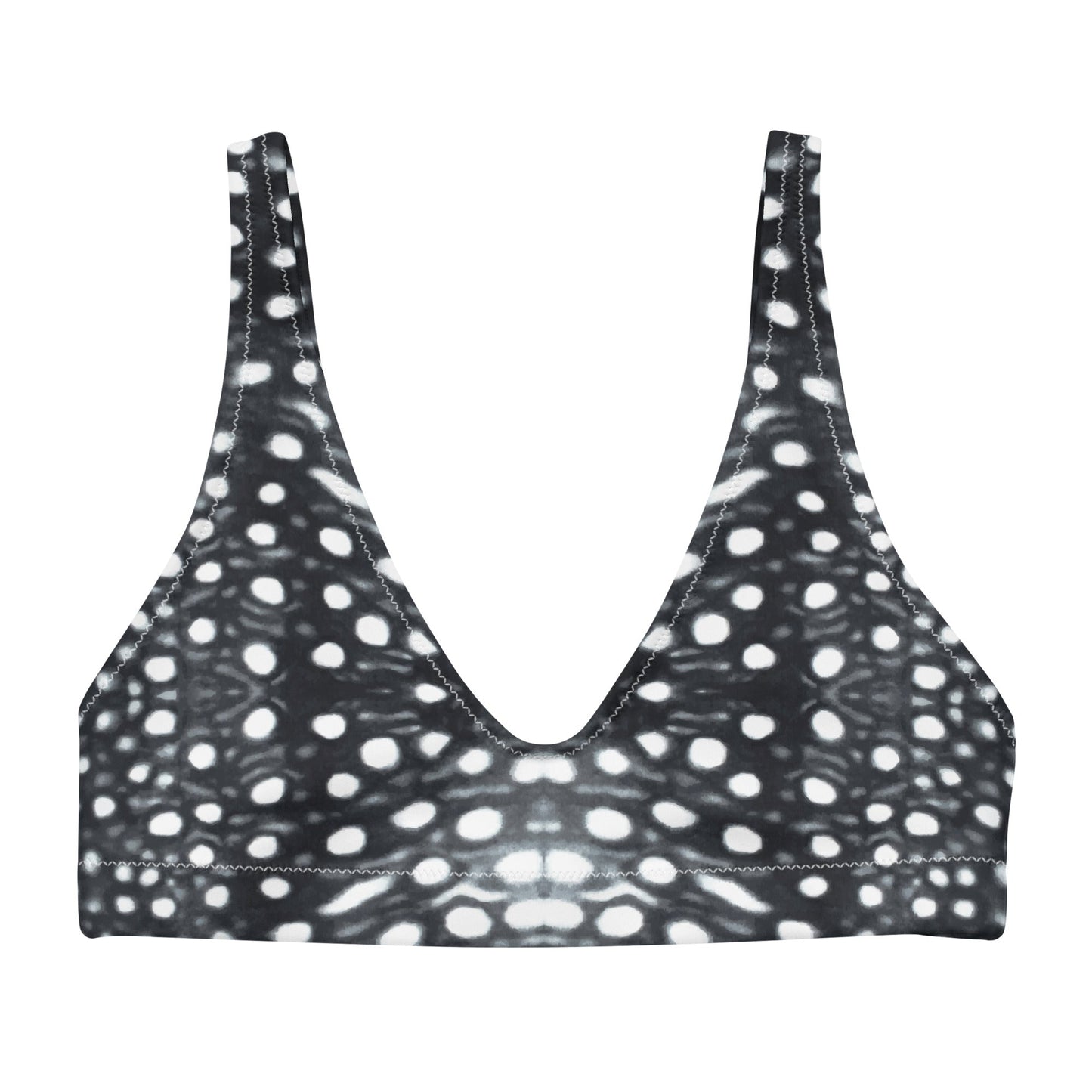 Salinity Swimwear Whale Shark Mosaic B&W Eco Bikini Top Bikini Top