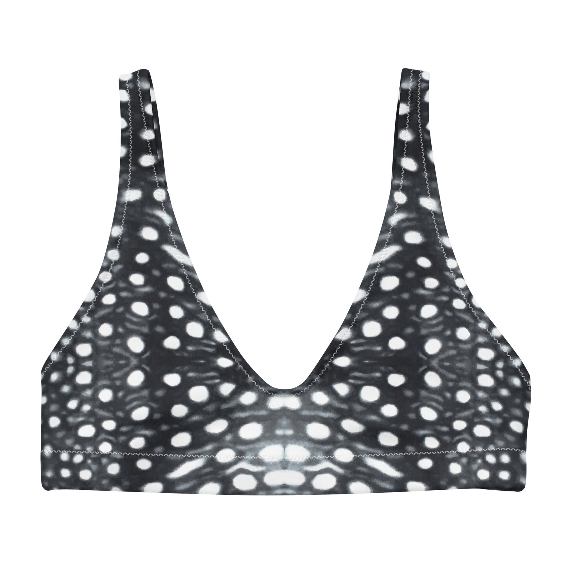 Salinity Swimwear Whale Shark Mosaic B&W Eco Bikini Top Bikini Top