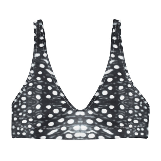 Salinity Swimwear Whale Shark Mosaic B&W Eco Bikini Top Bikini Top