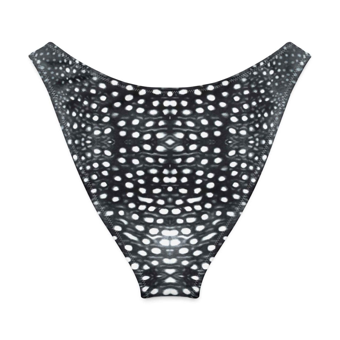Salinity Swimwear Whale Shark Mosaic B&W Eco High - Leg Cheeky Bikini Bottom Bikini Bottom
