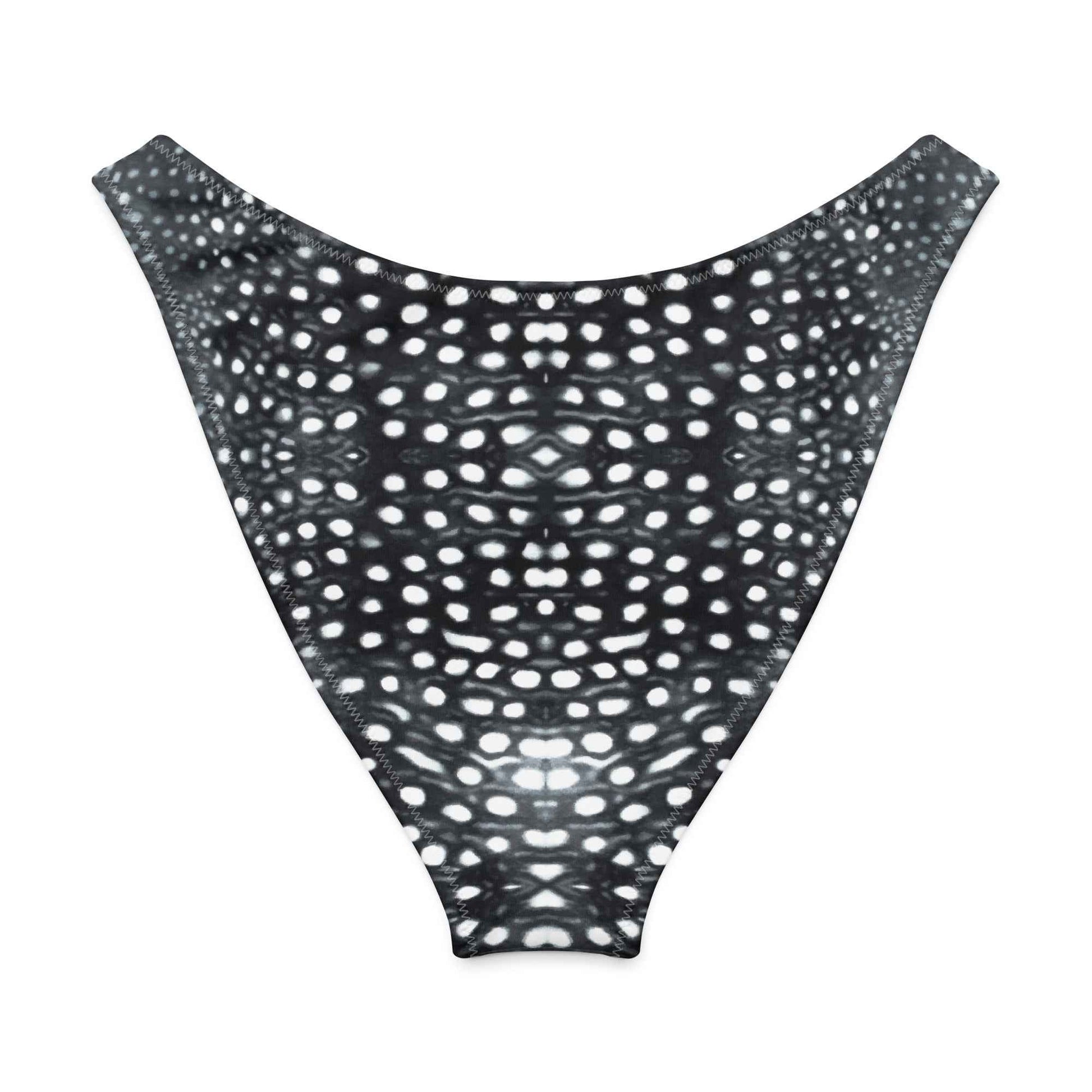 Salinity Swimwear Whale Shark Mosaic B&W Eco High - Leg Cheeky Bikini Bottom Bikini Bottom