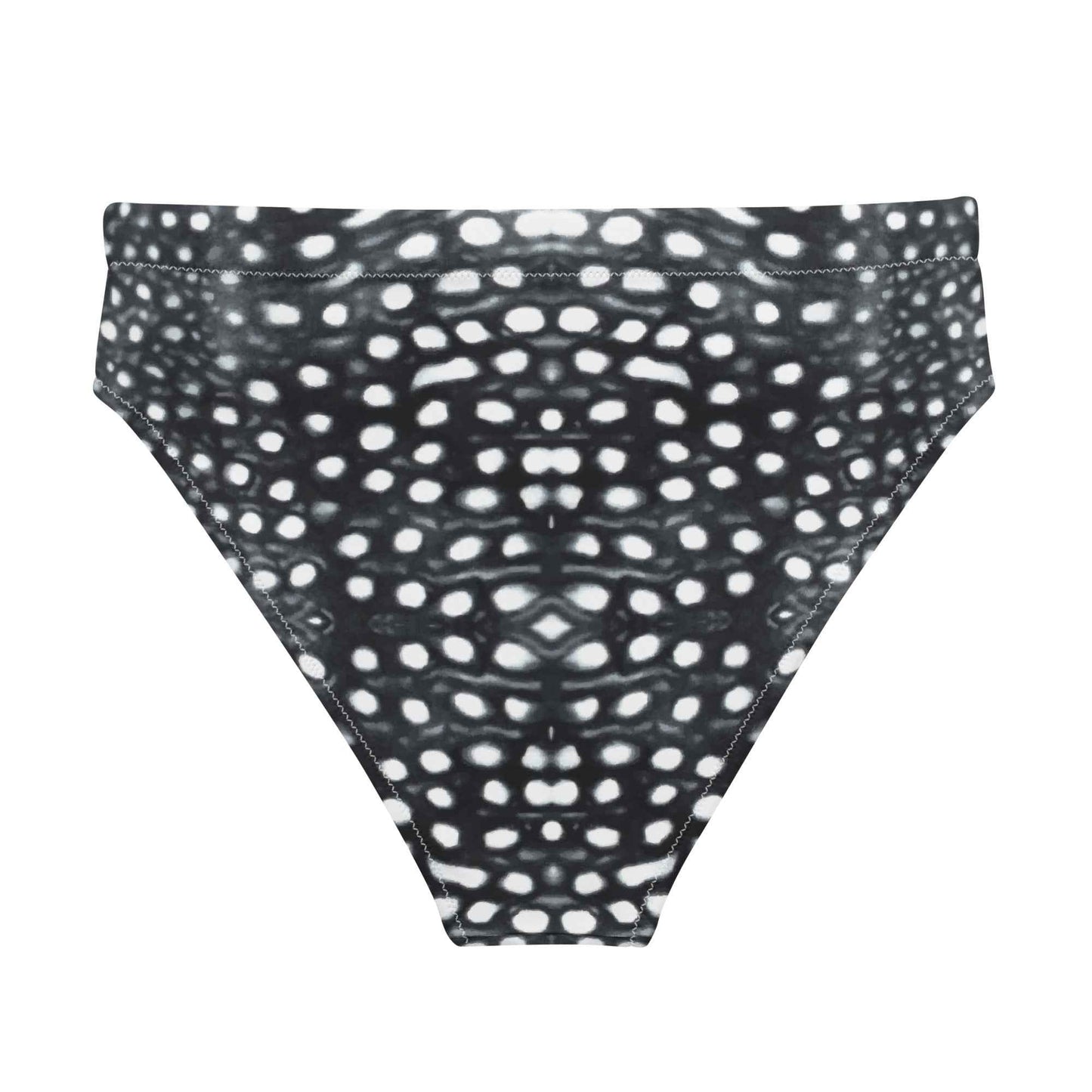 Salinity Swimwear Whale Shark Mosaic B&W Eco High - Waisted Bikini Bottom Bikini Bottom