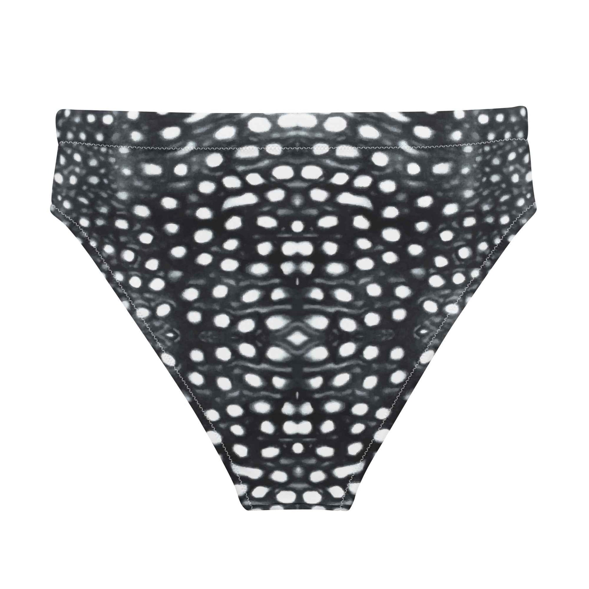 Salinity Swimwear Whale Shark Mosaic B&W Eco High - Waisted Bikini Bottom Bikini Bottom