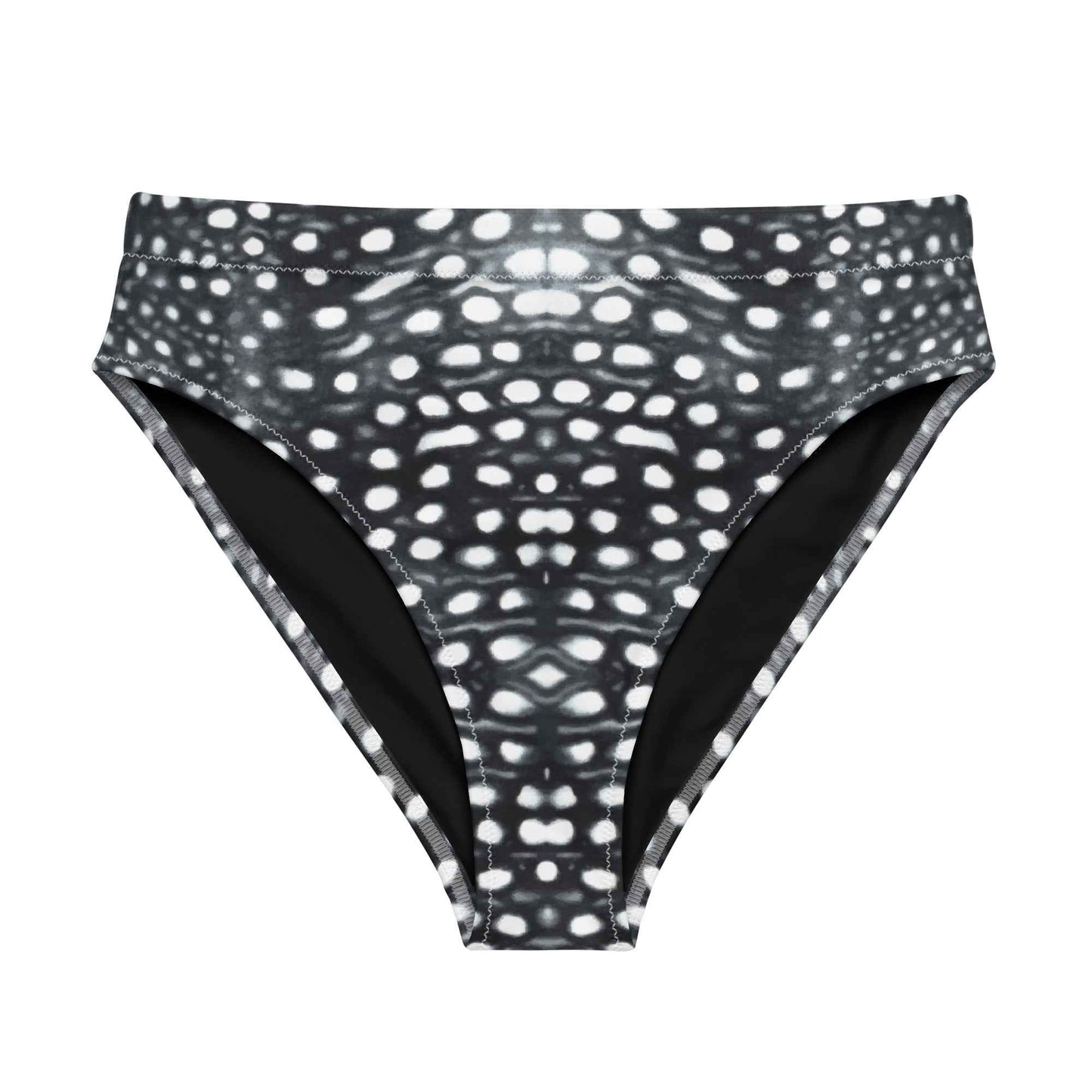 Salinity Swimwear Whale Shark Mosaic B&W Eco High - Waisted Bikini Bottom Bikini Bottom