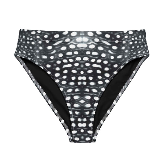 Salinity Swimwear Whale Shark Mosaic B&W Eco High - Waisted Bikini Bottom Bikini Bottom