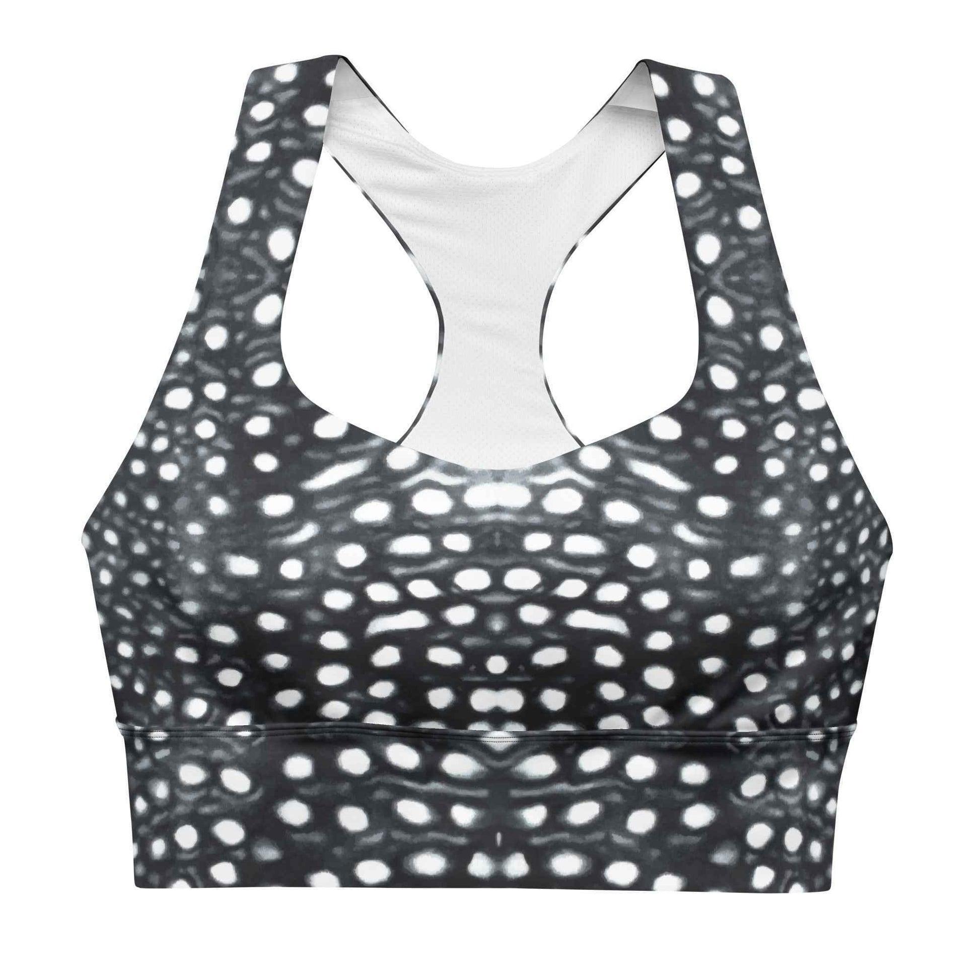 Salinity Swimwear Whale Shark Mosaic B&W Eco Sports Swim Top Sports Top