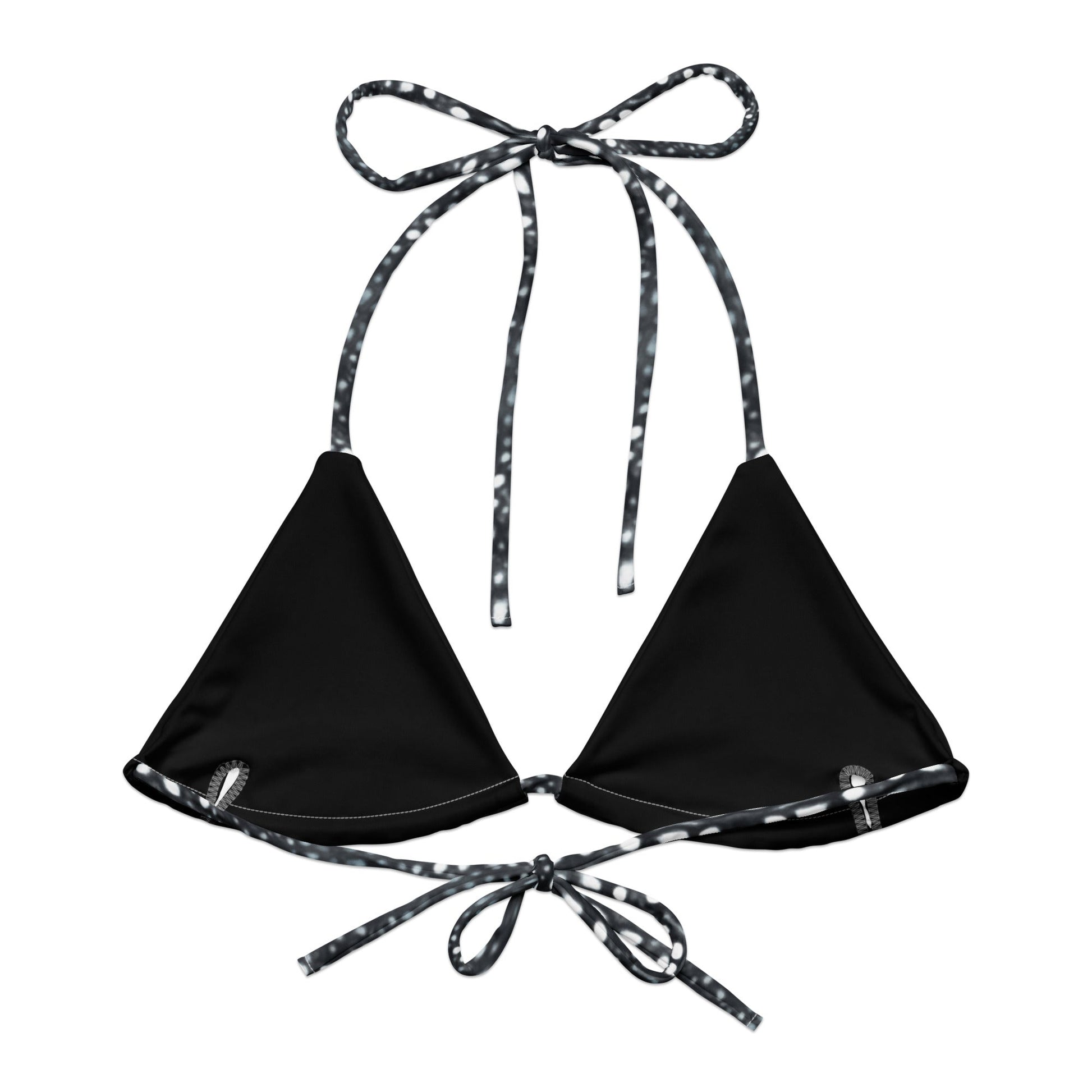 Salinity Swimwear Whale Shark Mosaic B&W Eco String Bikini Top Bikini Top