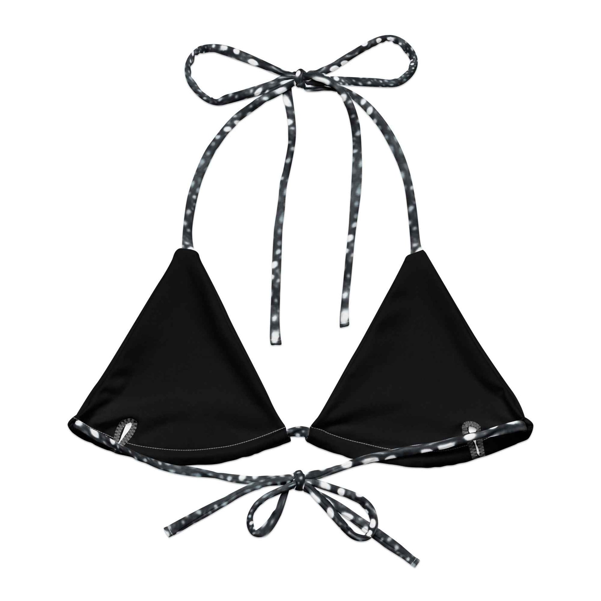 Salinity Swimwear Whale Shark Mosaic B&W Eco String Bikini Top Bikini Top