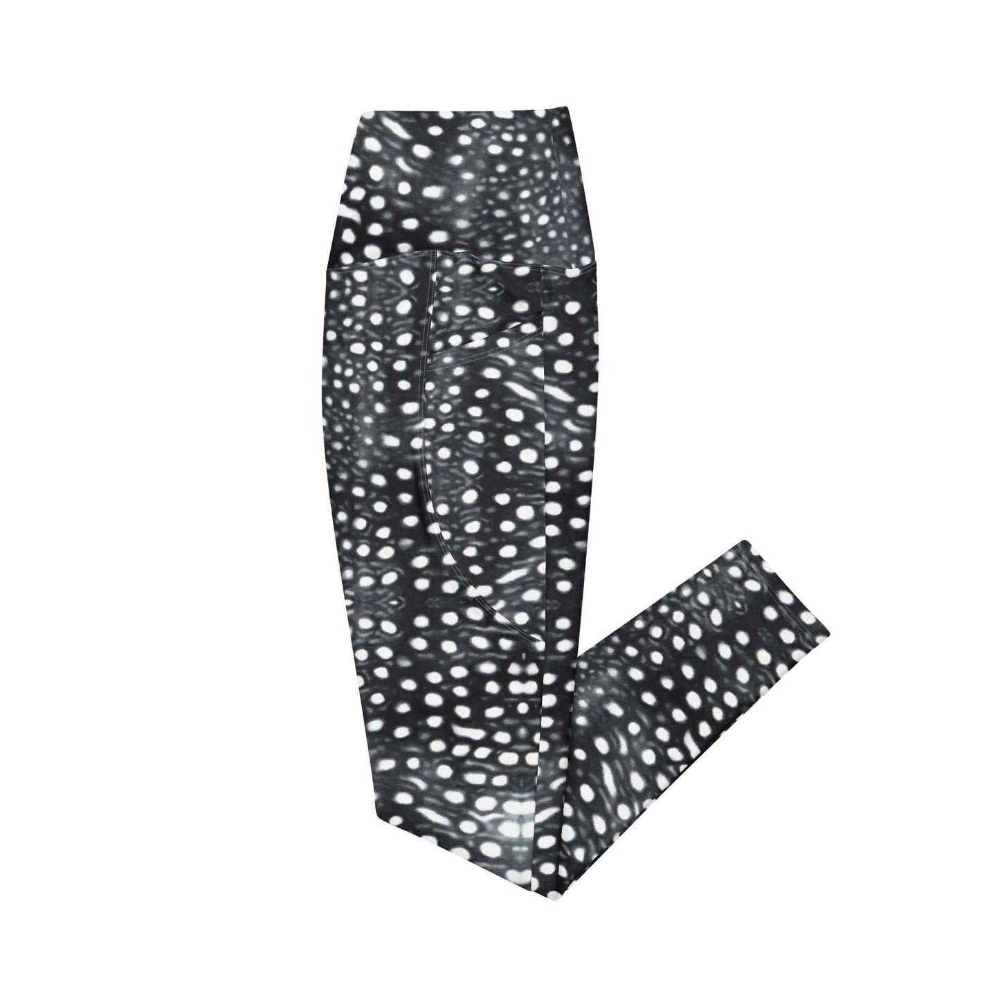Salinity Swimwear Whale Shark Mosaic B&W Eco Swim Leggings With Pockets Leggings