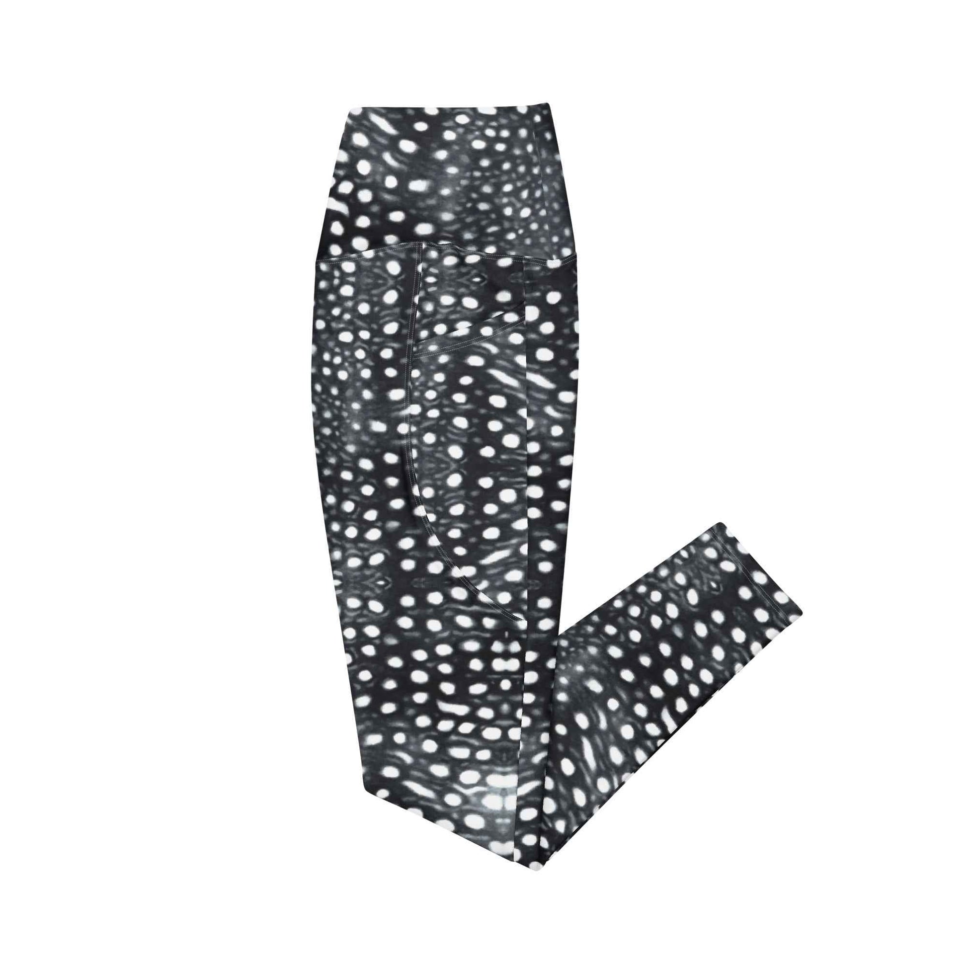 Salinity Swimwear Whale Shark Mosaic B&W Eco Swim Leggings With Pockets Leggings