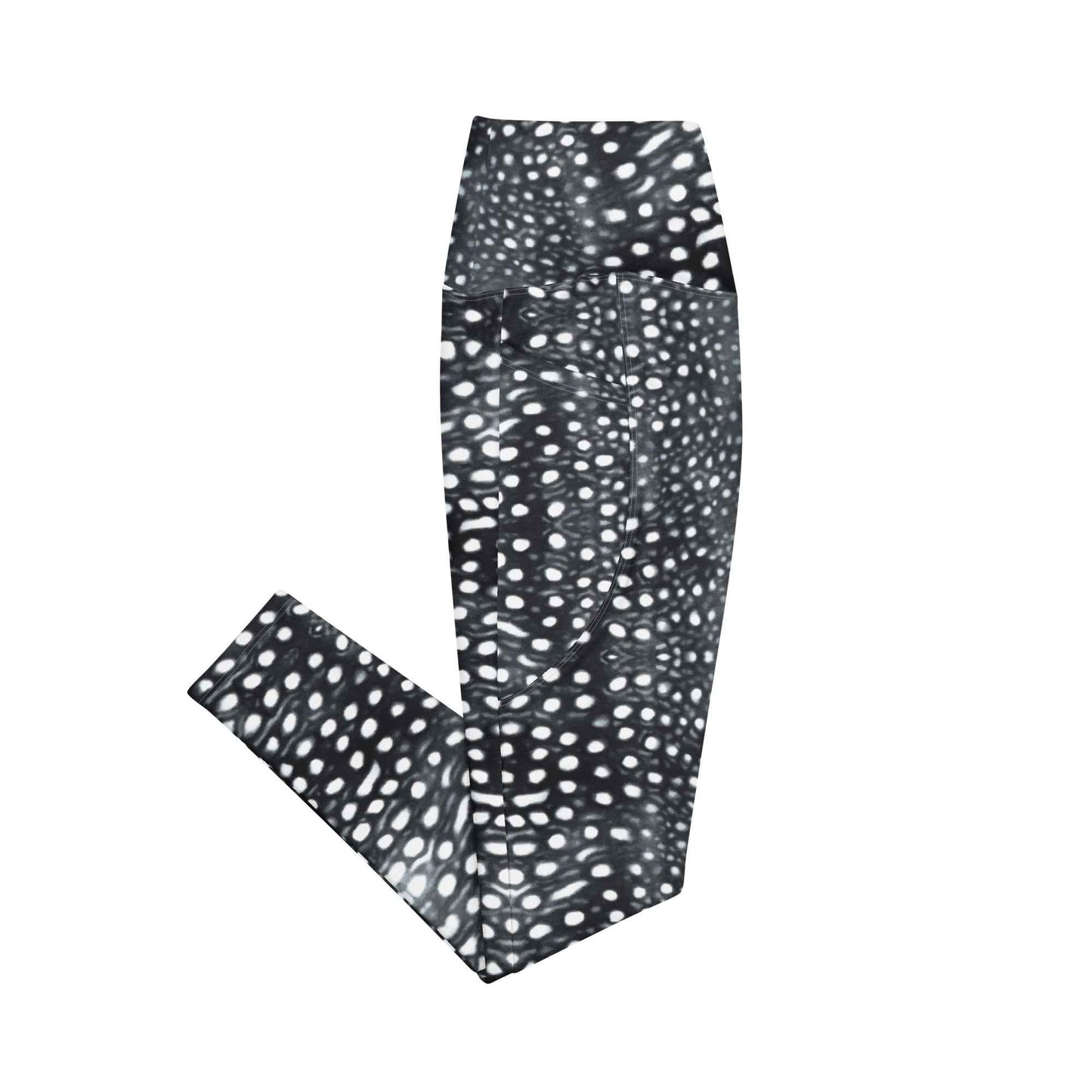 Salinity Swimwear Whale Shark Mosaic B&W Eco Swim Leggings With Pockets Leggings