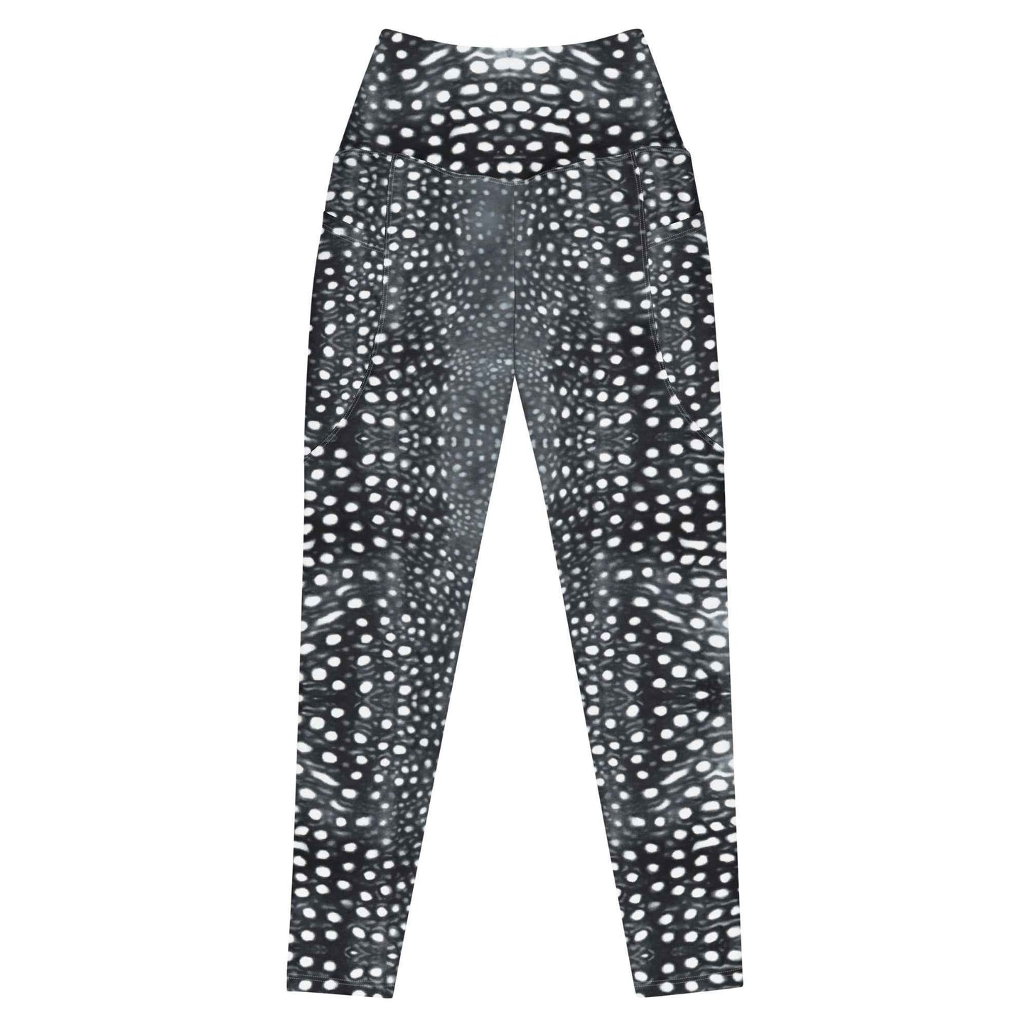 Salinity Swimwear Whale Shark Mosaic B&W Eco Swim Leggings With Pockets Leggings