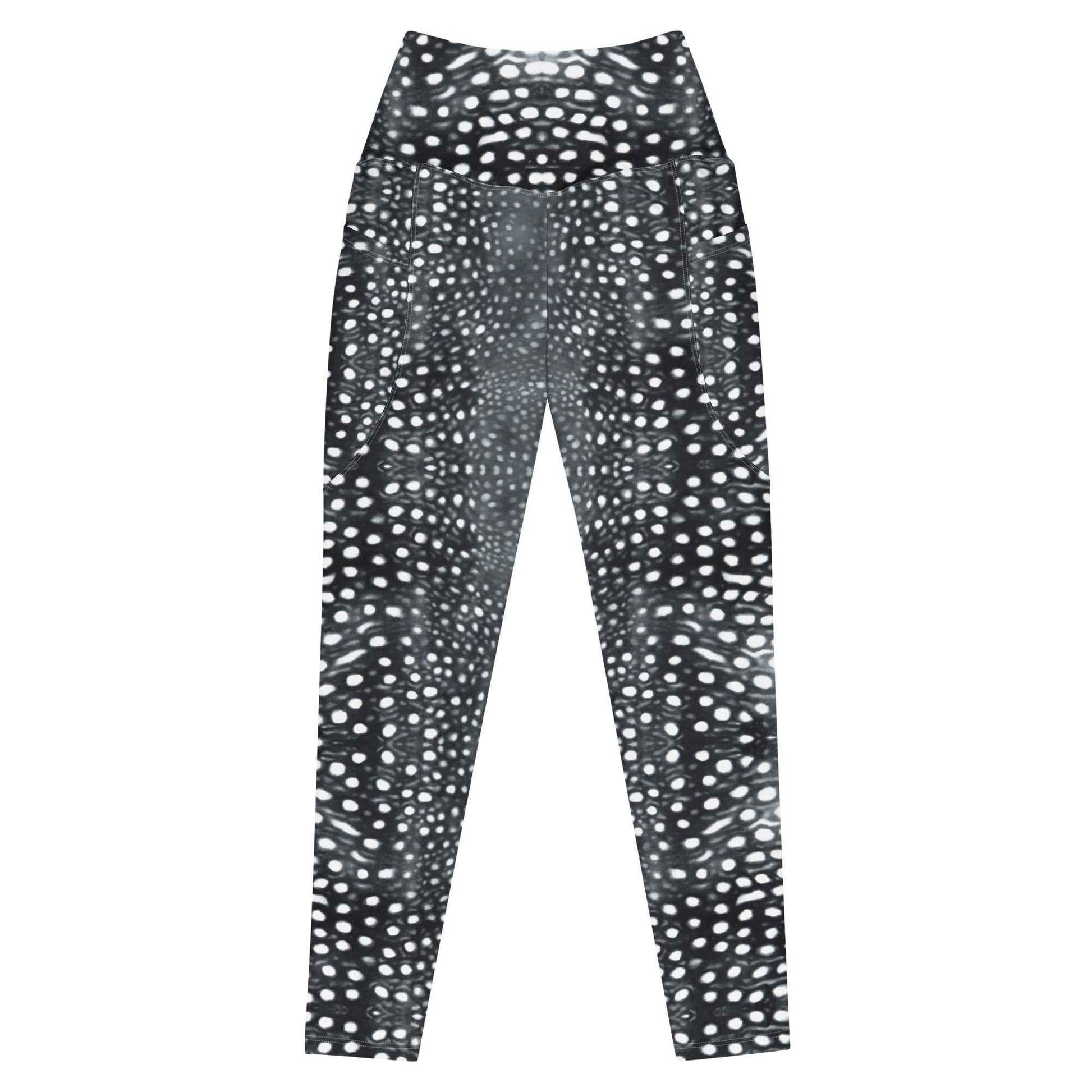 Salinity Swimwear Whale Shark Mosaic B&W Eco Swim Leggings With Pockets Leggings