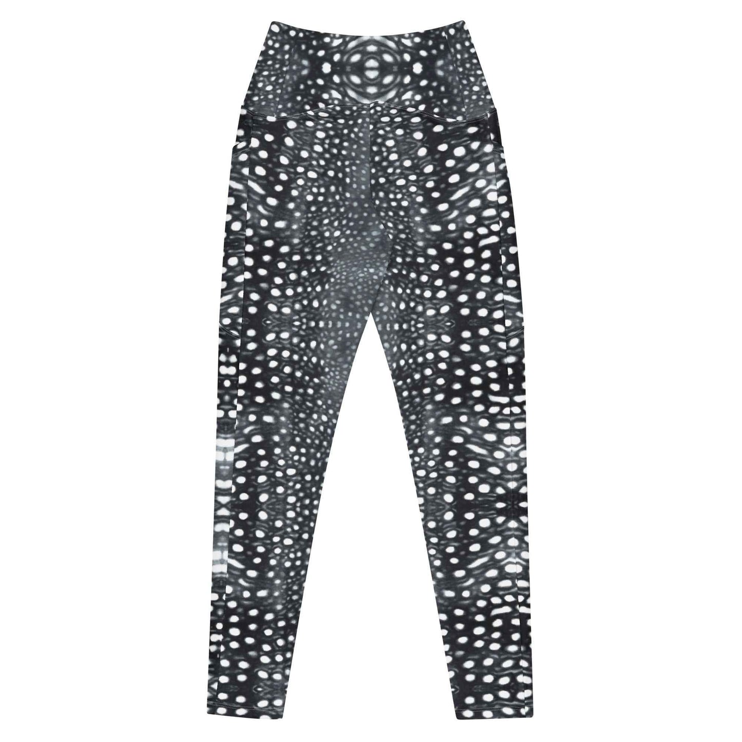 Salinity Swimwear Whale Shark Mosaic B&W Eco Swim Leggings With Pockets Leggings