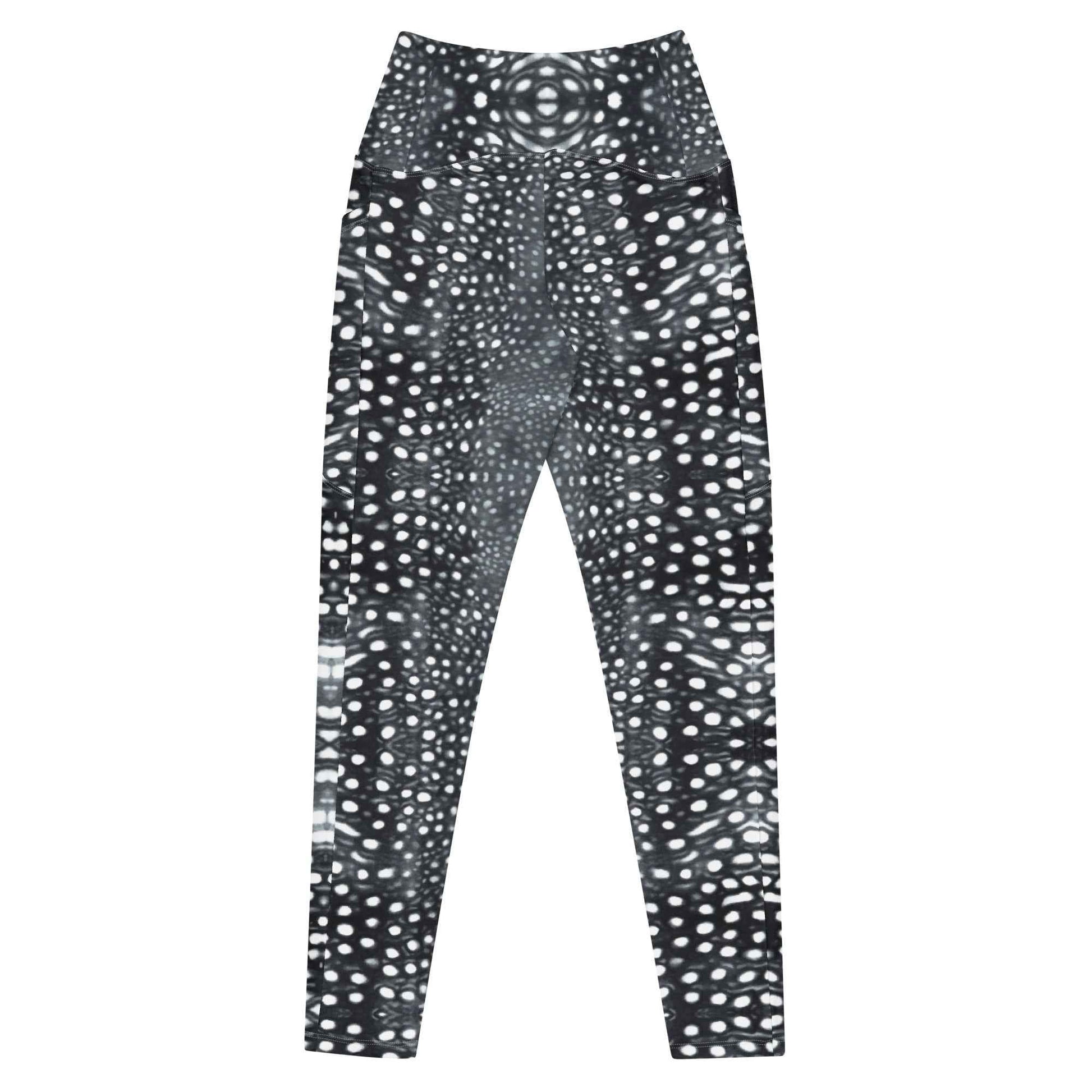 Salinity Swimwear Whale Shark Mosaic B&W Eco Swim Leggings With Pockets Leggings