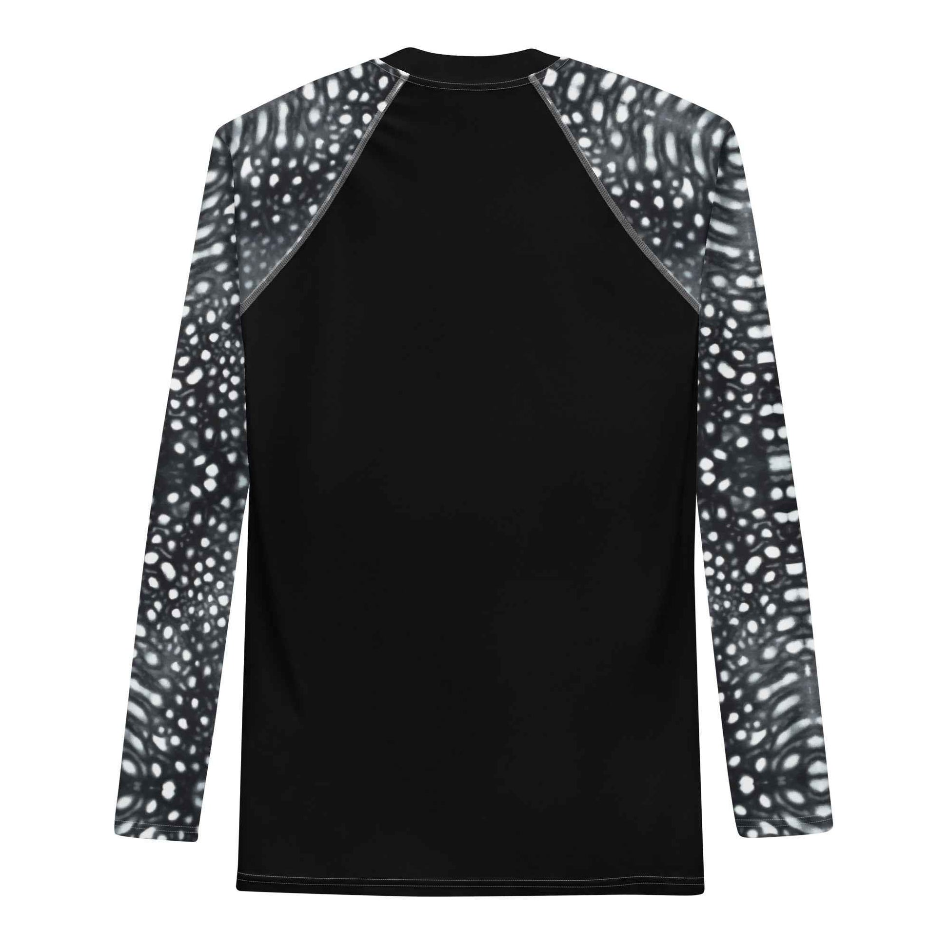 Salinity Swimwear Whale Shark Mosaic B&W Men's Rash Guard Rash Guard