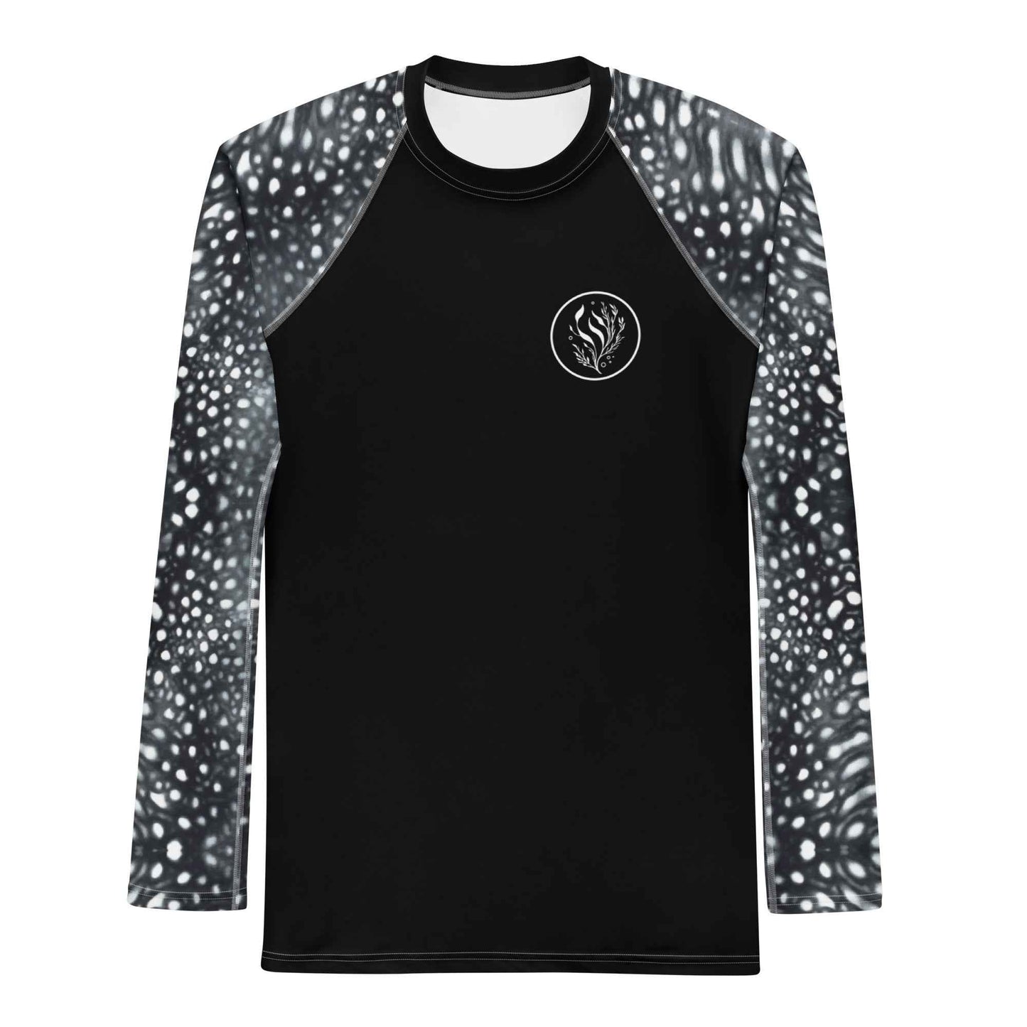 Salinity Swimwear Whale Shark Mosaic B&W Men's Rash Guard Rash Guard