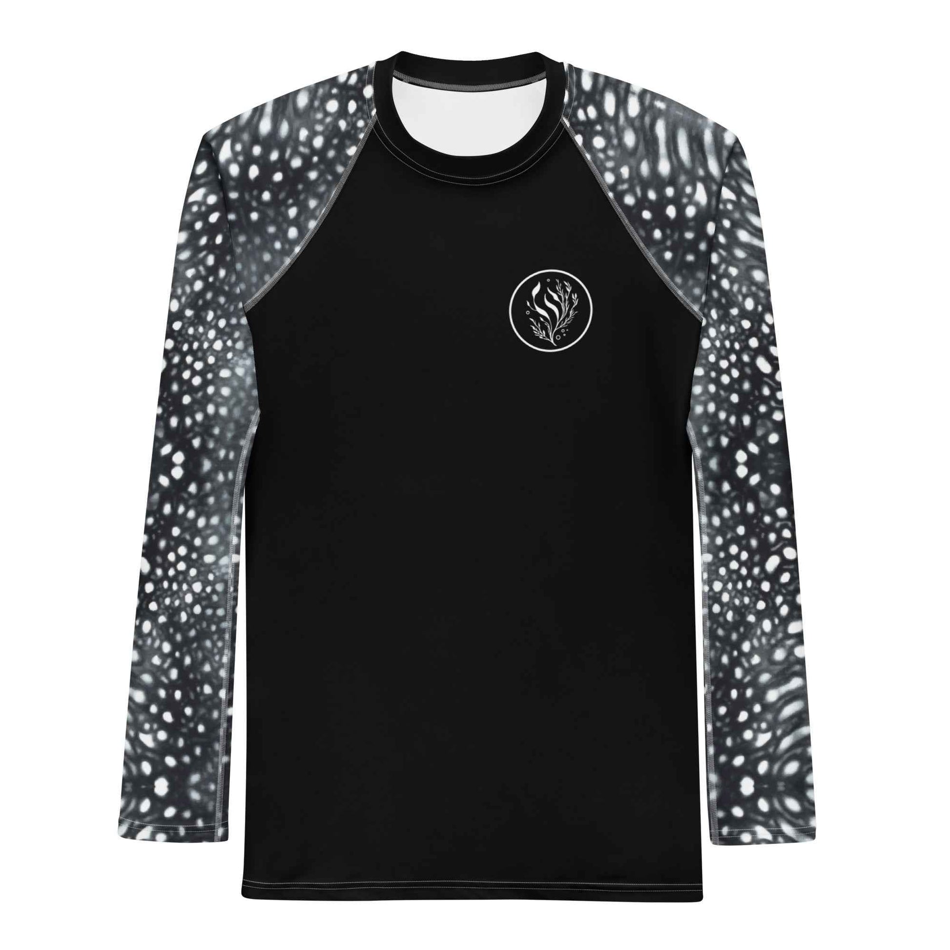 Salinity Swimwear Whale Shark Mosaic B&W Men's Rash Guard Rash Guard