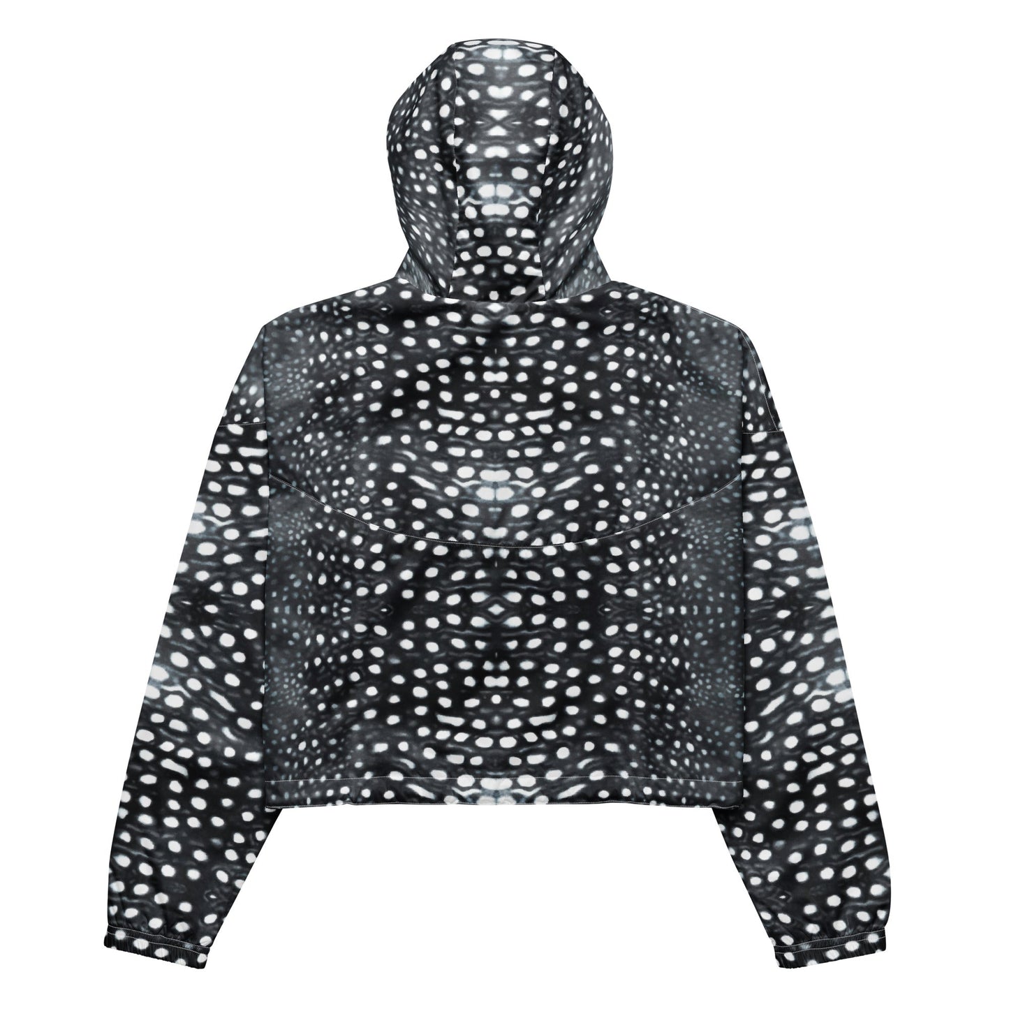 Salinity Swimwear Whale Shark Mosaic B&W Women’s Cropped Windbreaker Windbreaker