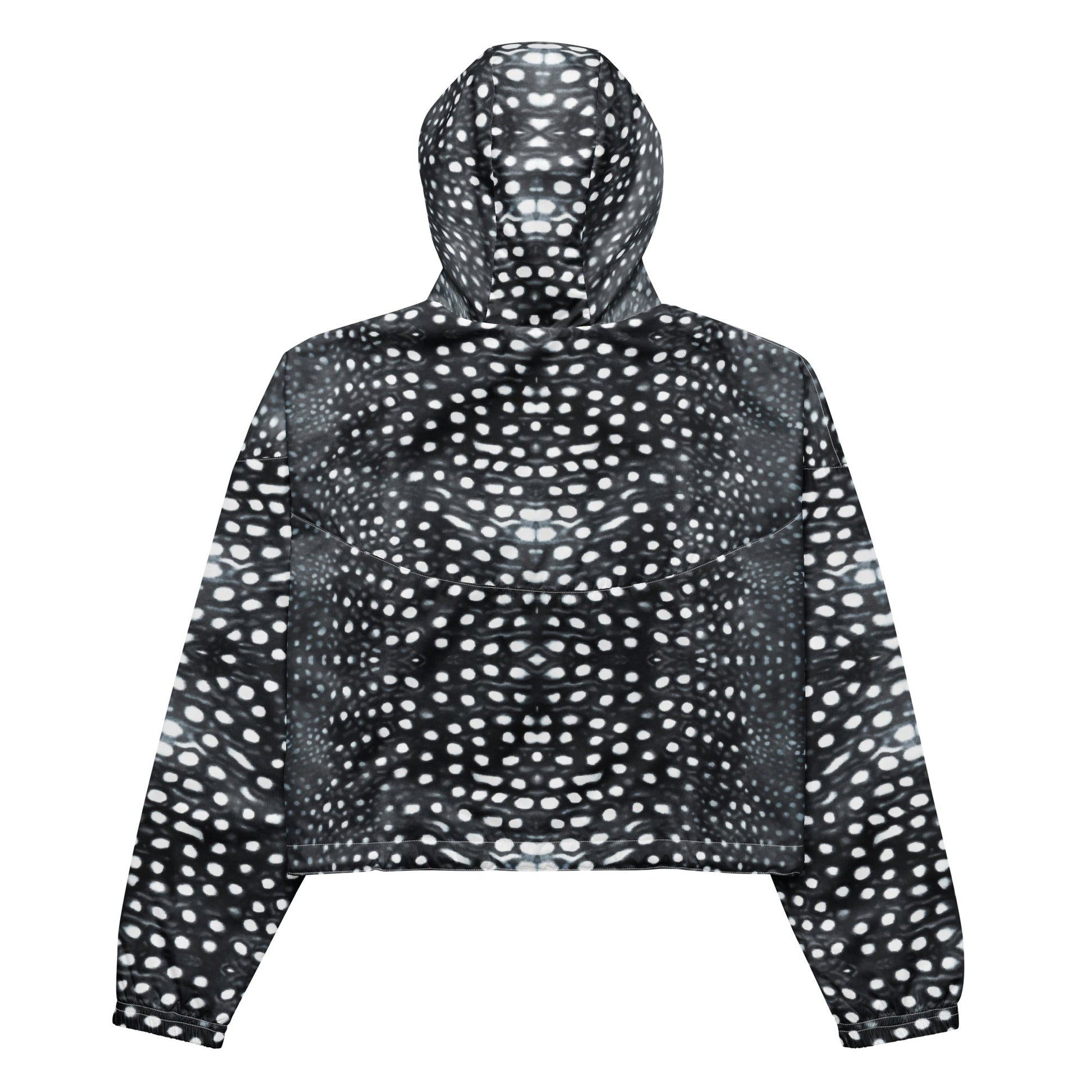 Salinity Swimwear Whale Shark Mosaic B&W Women’s Cropped Windbreaker Windbreaker