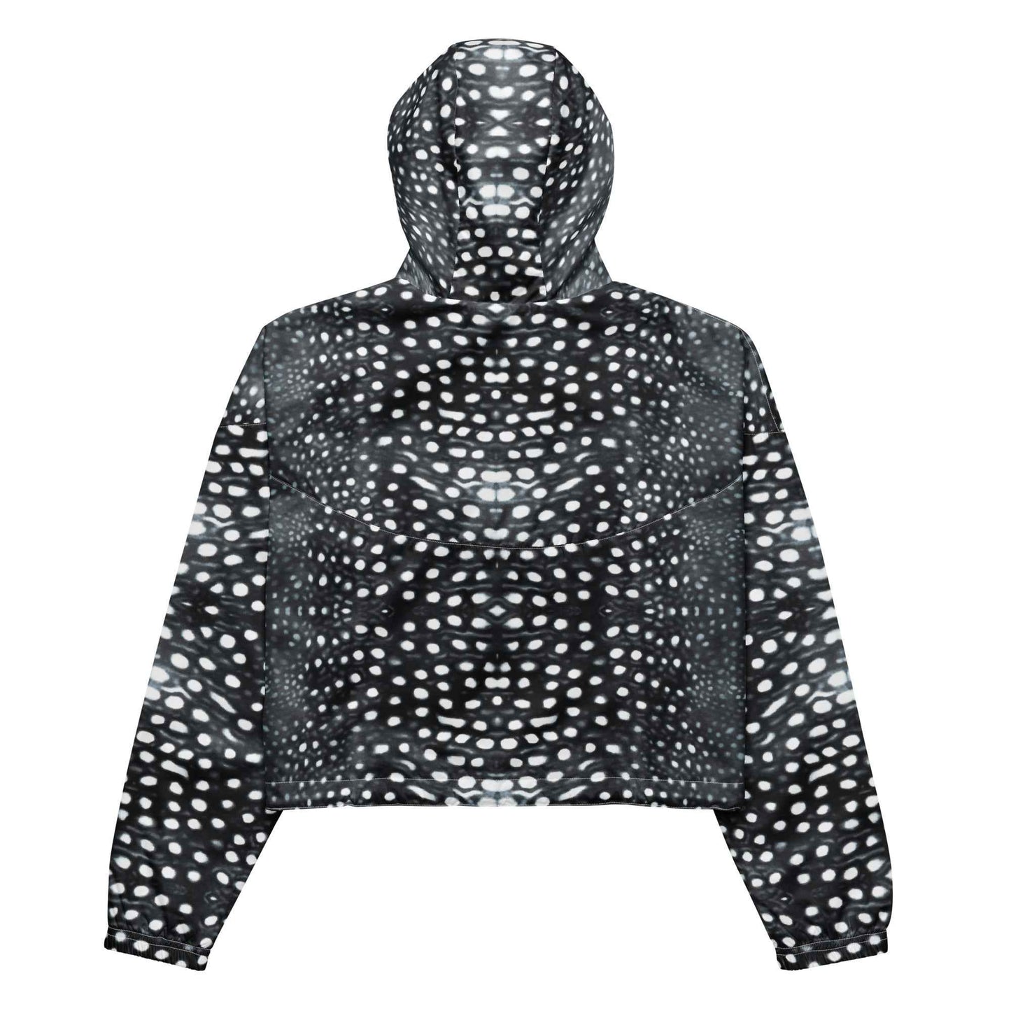 Salinity Swimwear Whale Shark Mosaic B&W Women’s Cropped Windbreaker Windbreaker
