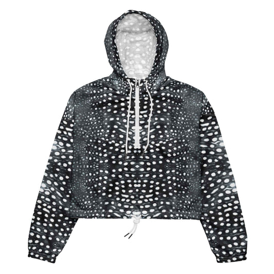 Salinity Swimwear Whale Shark Mosaic B&W Women’s Cropped Windbreaker Windbreaker