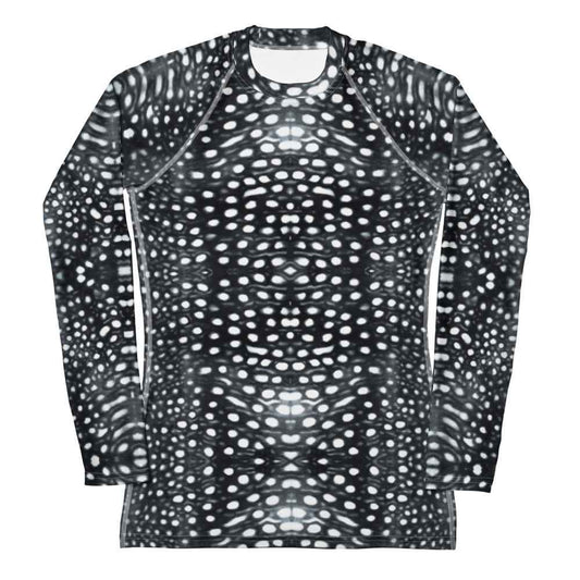 Salinity Swimwear Whale Shark Mosaic B&W Women's Rash Guard Rash Guard