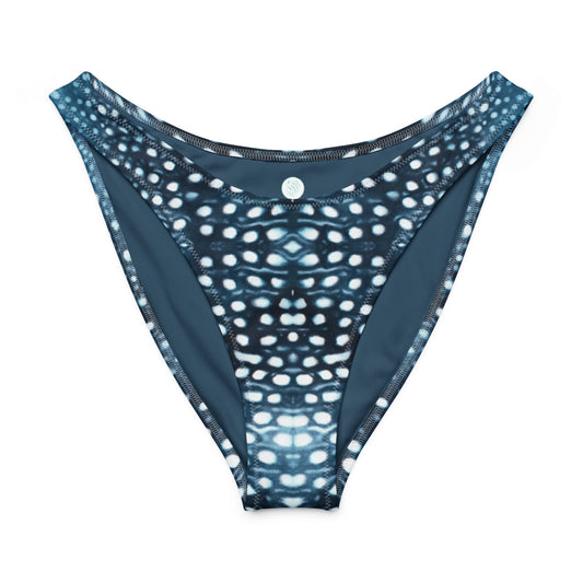 Whale Shark Mosaic Eco High-Leg Cheeky Bikini Bottom - Salinity Swimwear