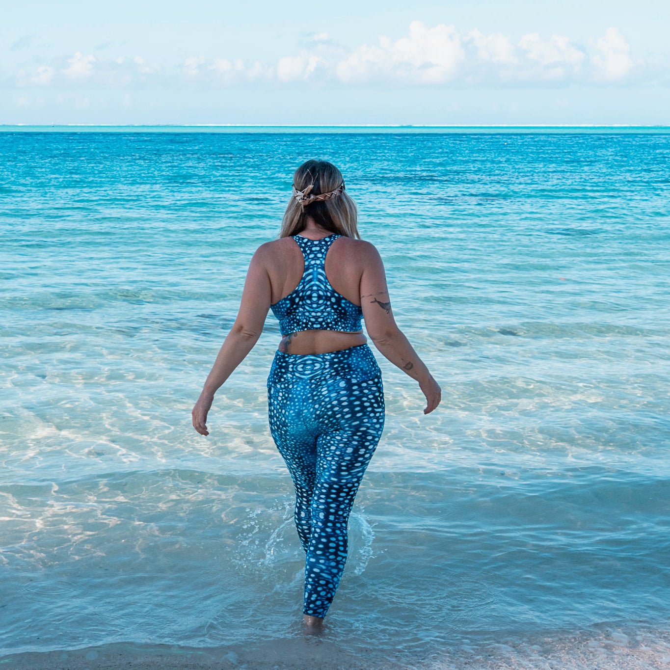 Salinity Swimwear Whale Shark Mosaic Eco Sports Swim Top Sports Top