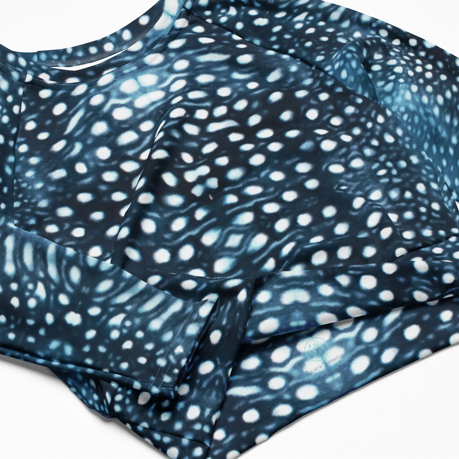Whale Shark Mosaic Eco Cropped Rash Guard - Salinity Swimwear