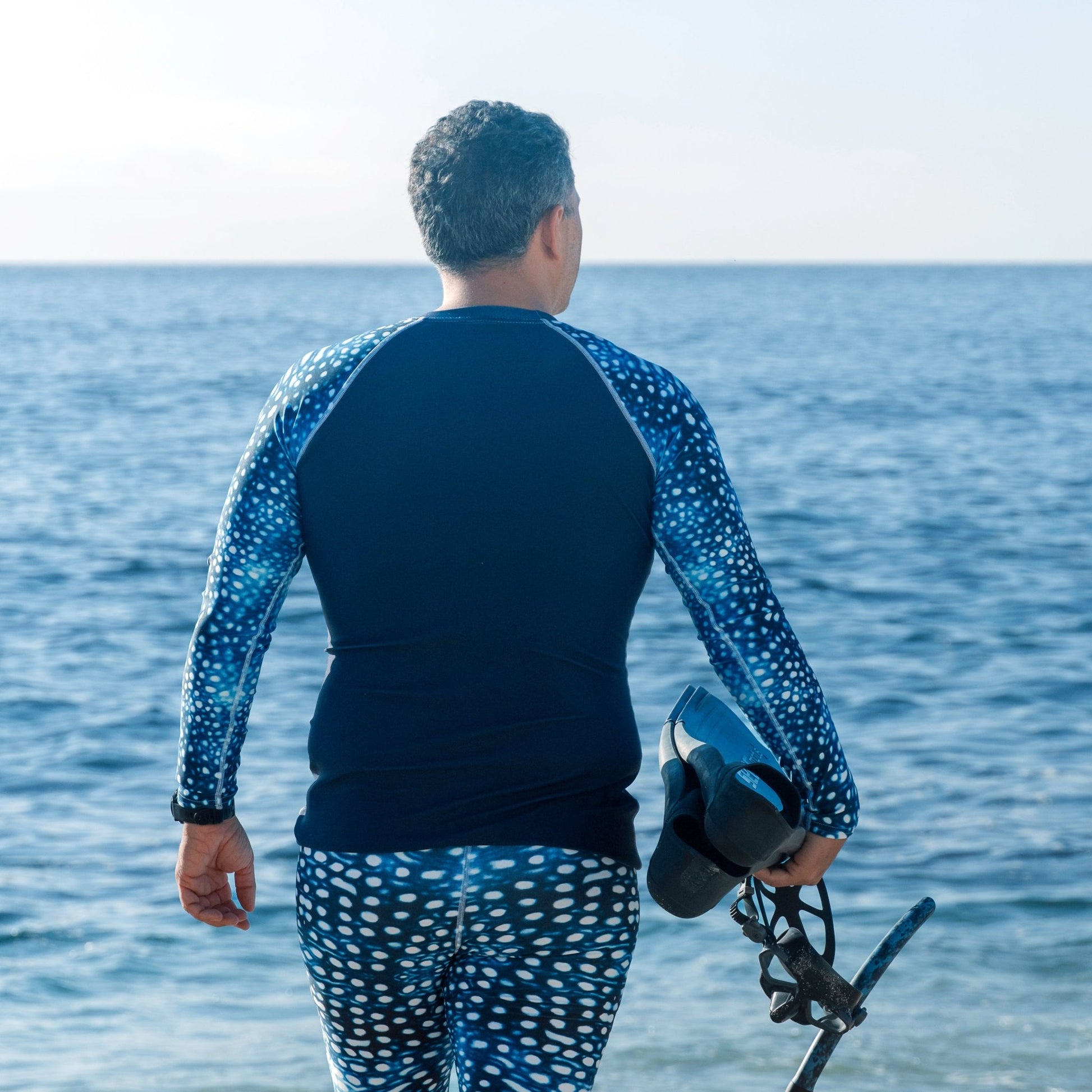 Whale Shark Mosaic Men's Rash Guard - Salinity Swimwear