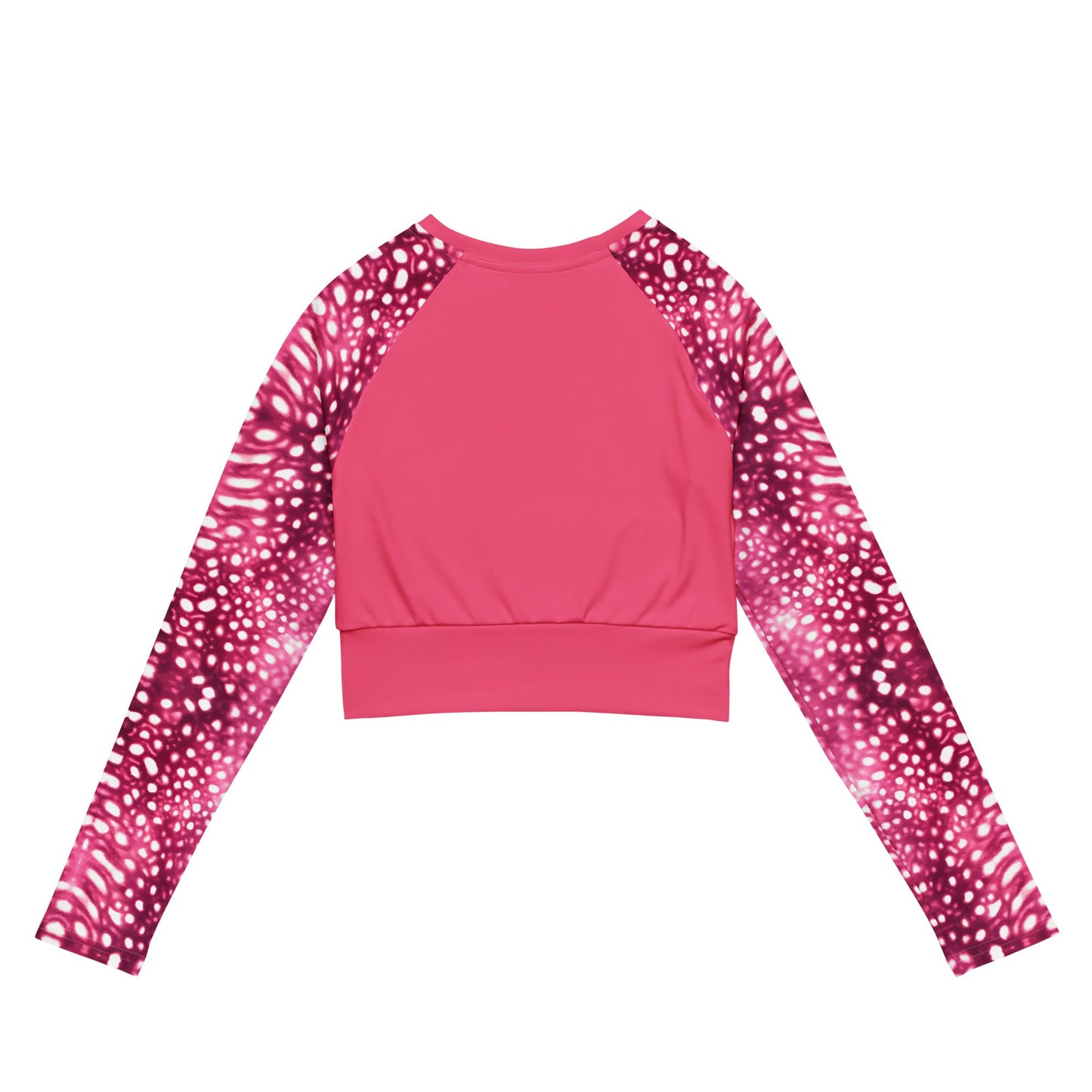 Salinity Swimwear Whale Shark Mosaic Pink Eco Cropped Rash Guard Solid Cropped Rash Guard