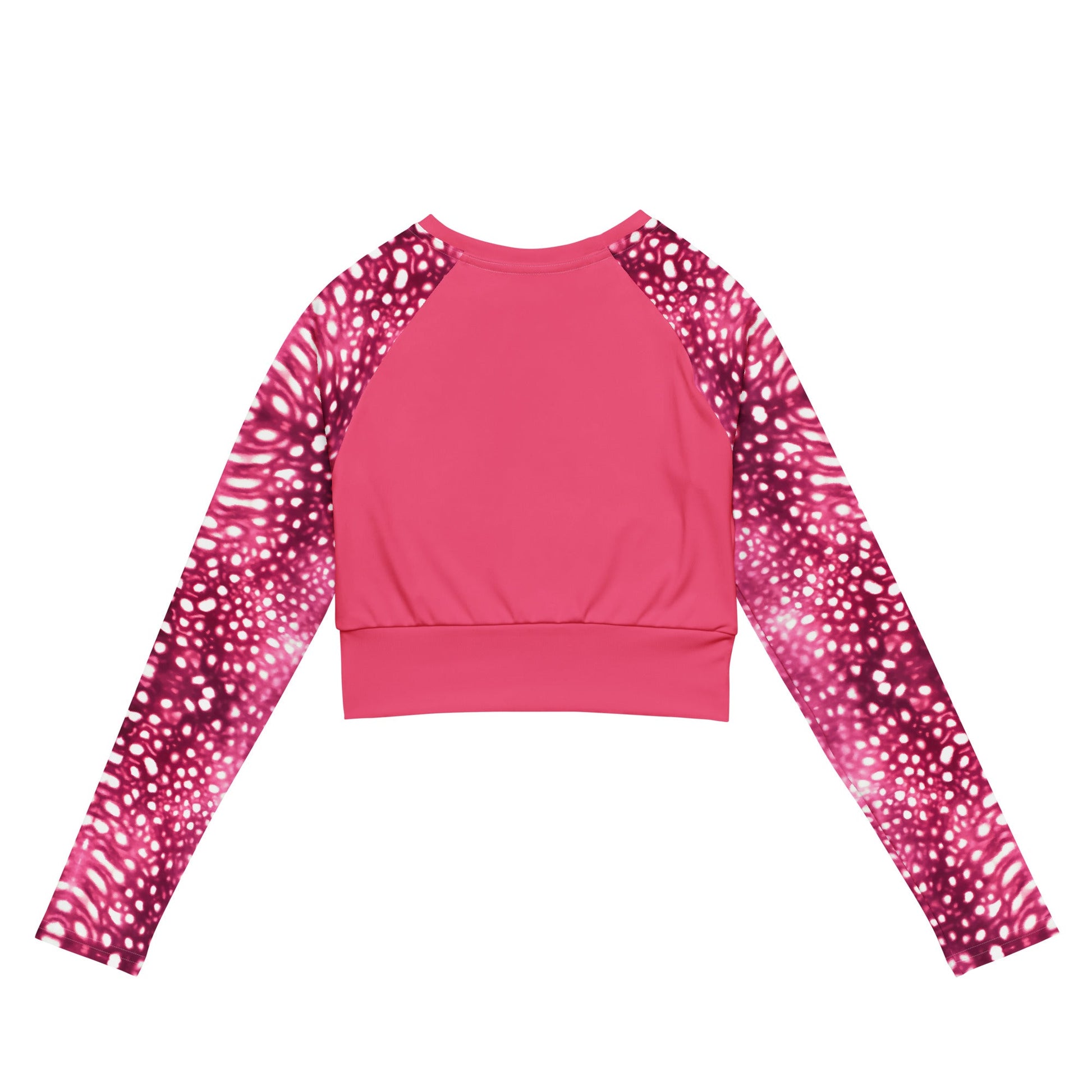 Salinity Swimwear Whale Shark Mosaic Pink Eco Cropped Rash Guard Solid Cropped Rash Guard