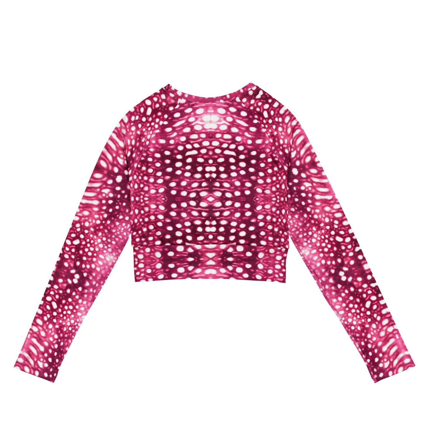 Salinity Swimwear Whale Shark Mosaic Pink Eco Cropped Rash Guard Cropped Rash Guard