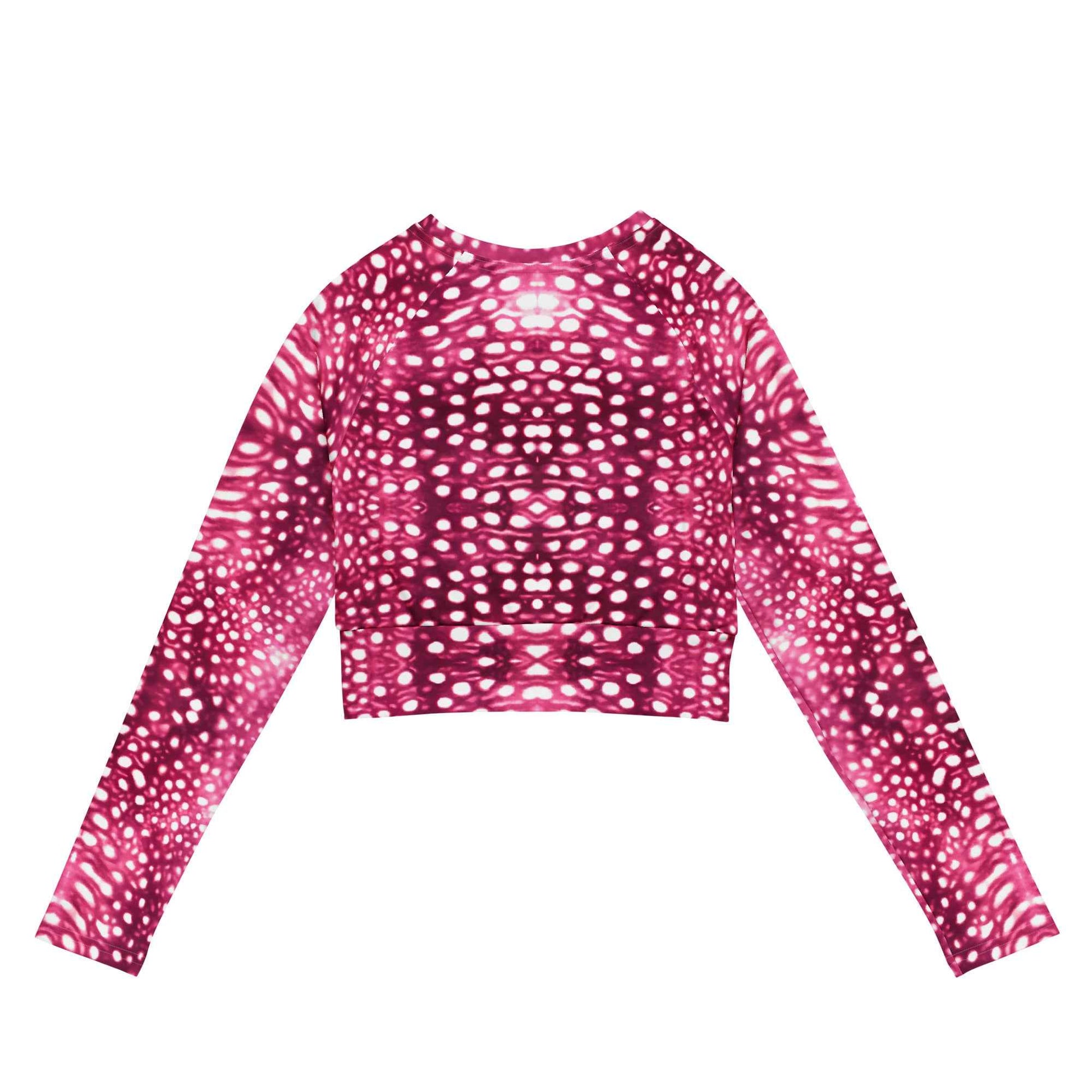 Salinity Swimwear Whale Shark Mosaic Pink Eco Cropped Rash Guard Cropped Rash Guard