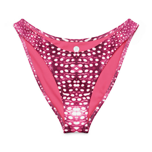 Salinity Swimwear Whale Shark Mosaic Pink Eco High - Leg Cheeky Bikini Bottom Bikini Bottom