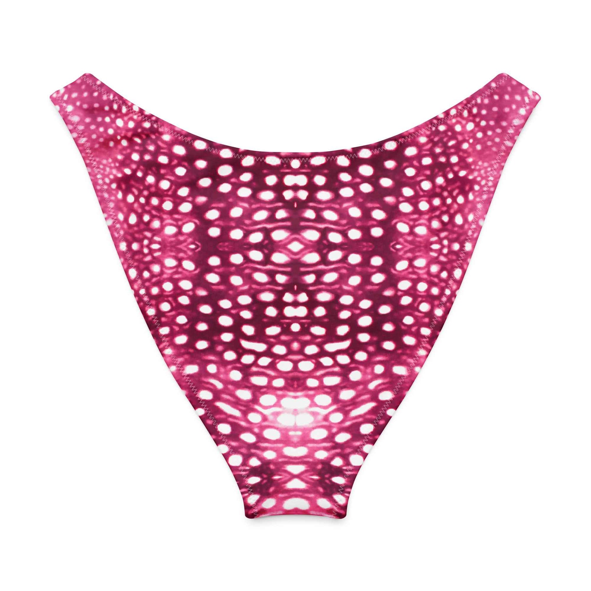 Salinity Swimwear Whale Shark Mosaic Pink Eco High - Leg Cheeky Bikini Bottom Bikini Bottom