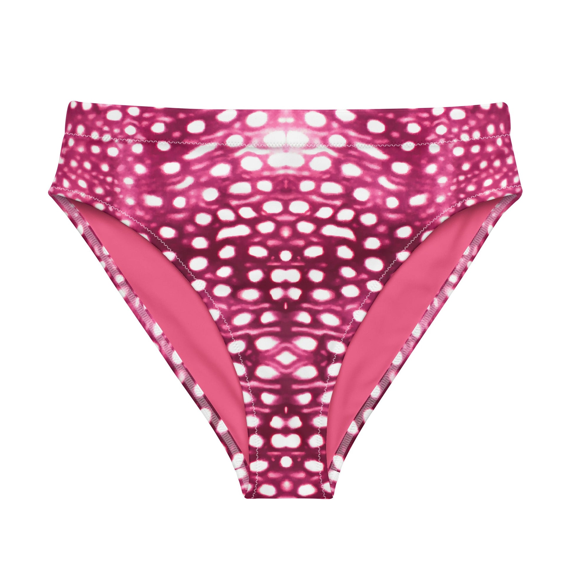 Salinity Swimwear Whale Shark Mosaic Pink Eco High - Waisted Bikini Bottom Bikini Bottom