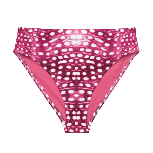 Salinity Swimwear Whale Shark Mosaic Pink Eco High - Waisted Bikini Bottom Bikini Bottom