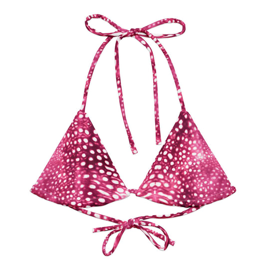 Salinity Swimwear Whale Shark Mosaic Pink Eco String Bikini Top Bikini Top